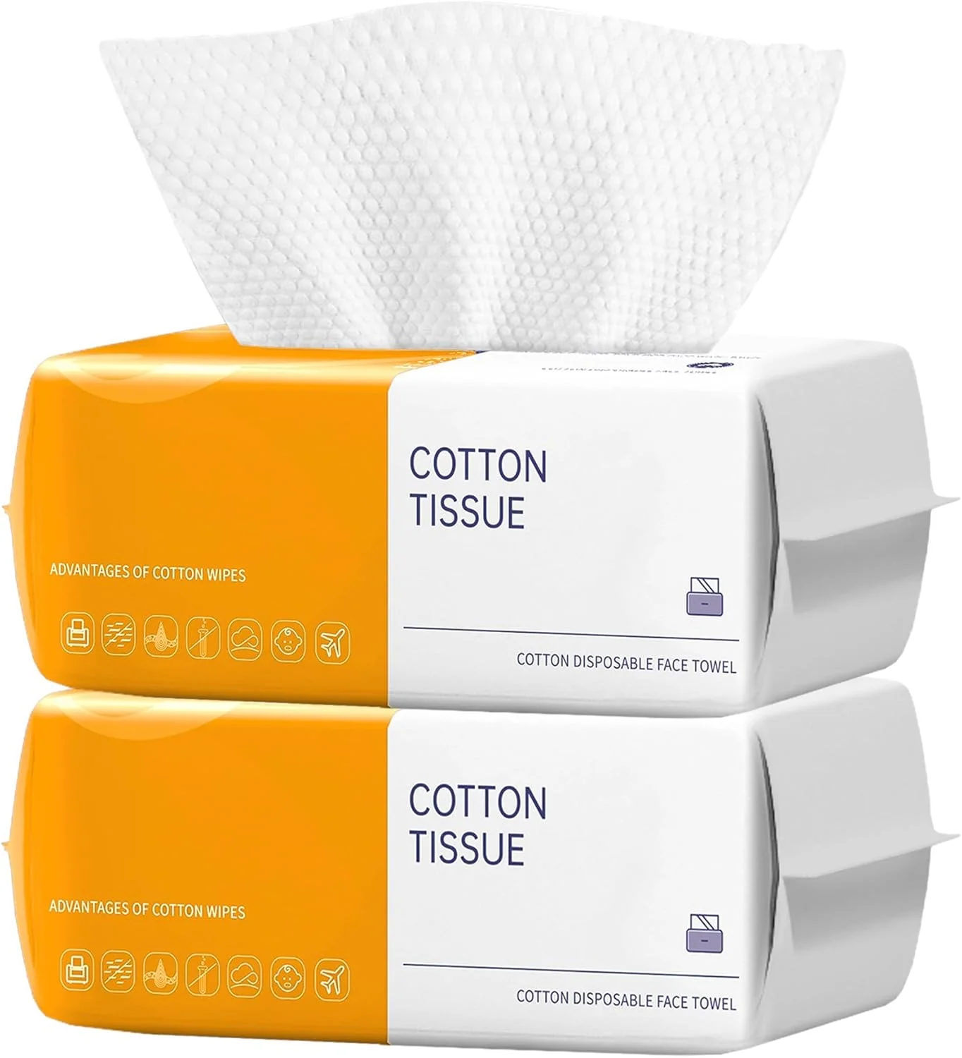 دستمال صورت یکبار مصرف، 80 عدد دستمال شستشوی صورت فوق العاده ضخیم برای پوست حساس، بدون پرز و مواد شیمیایی