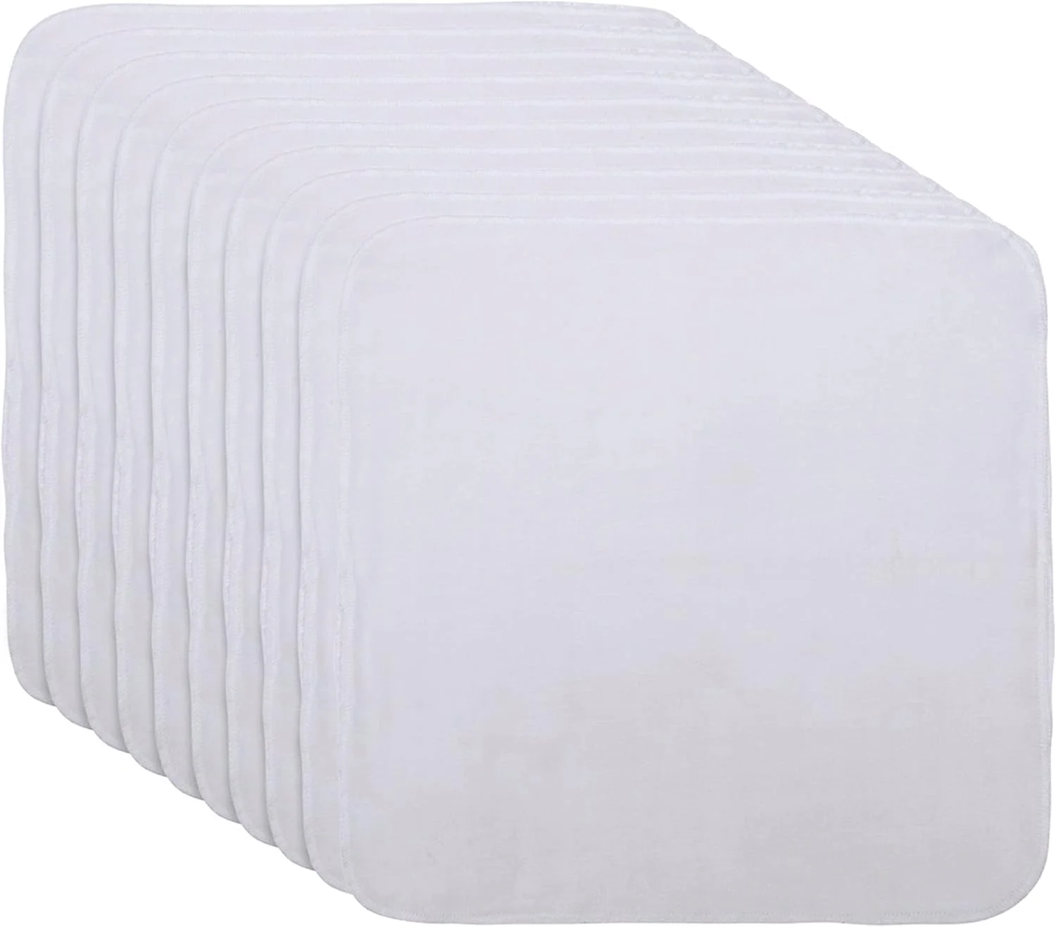 دستمال‌های پاک کننده صورت پنبه ارگانیک - مجموعه 10 عددی پارچه های موسلین قابل شستشو و استفاده مجدد برای پاک کردن آرایش - لایه بردار صورت - بسیار نرم