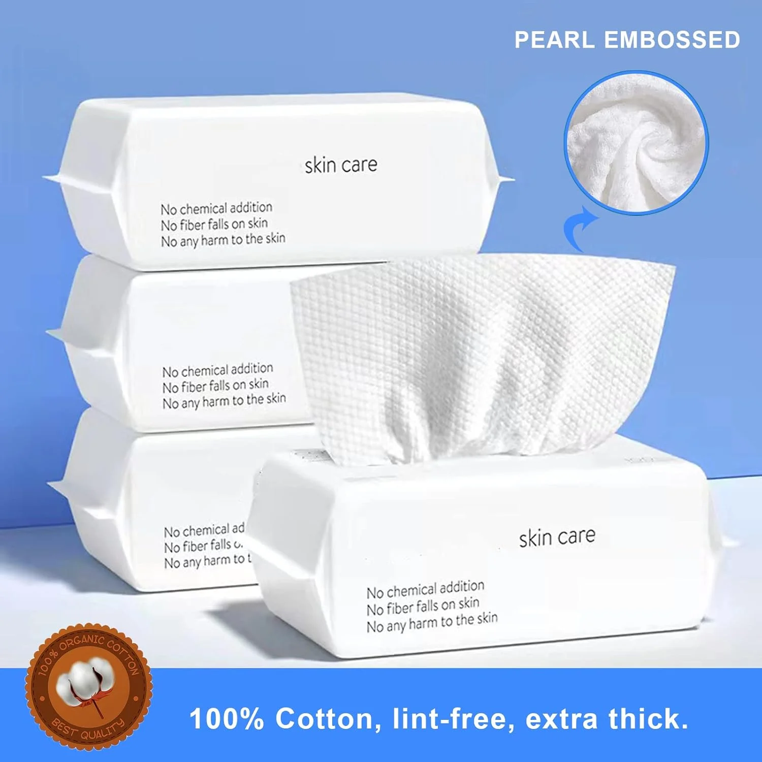 دستمال صورت یکبار مصرف، دستمال کاغذی نخی نرم و خشک برای بانوان، دستمال مرطوب و خشک دو منظوره قابل حمل برای پوست حساس، کودک، پاک کننده آرایش و مراقبت شخصی (2 بسته = 200 عدد)
