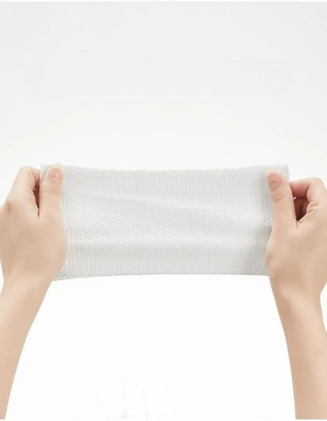 دستمال حوله ای یکبار مصرف صورت، بسیار ضخیم و فوق العاده نرم، دستمال پنبه ای یکبار مصرف بدون پرز، دستمال مرطوب خشک پارچه نبافته برای پوست حساس (3 عدد)