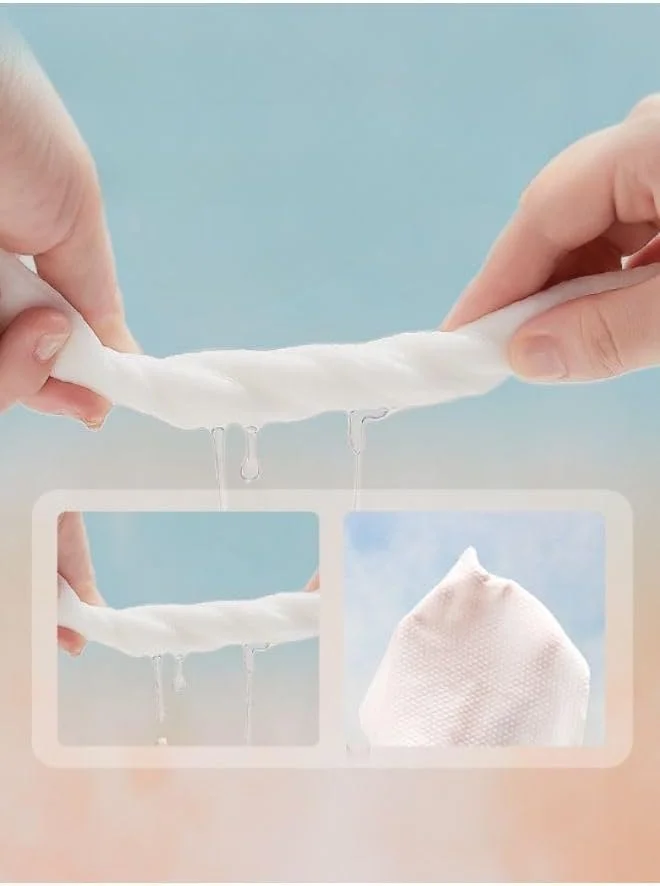 دستمال حوله ای یکبار مصرف صورت، بسیار ضخیم و فوق العاده نرم، دستمال پنبه ای یکبار مصرف بدون پرز، دستمال مرطوب خشک پارچه نبافته برای پوست حساس (3 عدد)