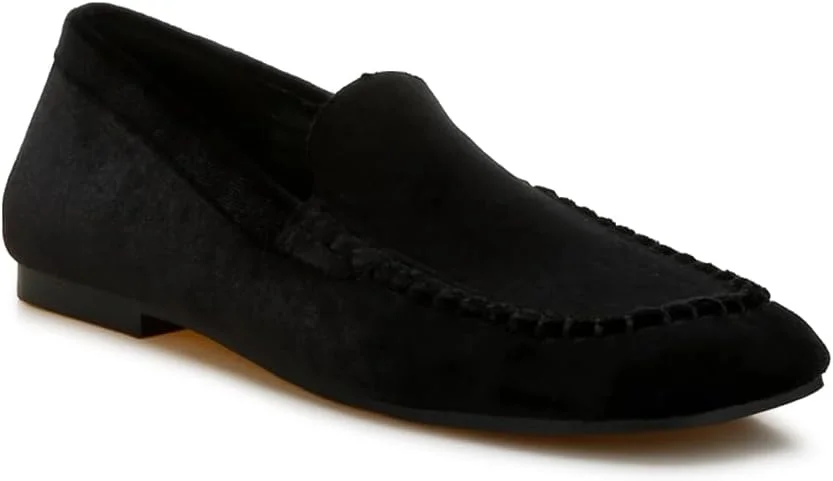 کفش کالج تخت زنانه مخملی مشکی لاندن رگ کفش کالج تخت زنانه مخملی مشکی لاندن رگ