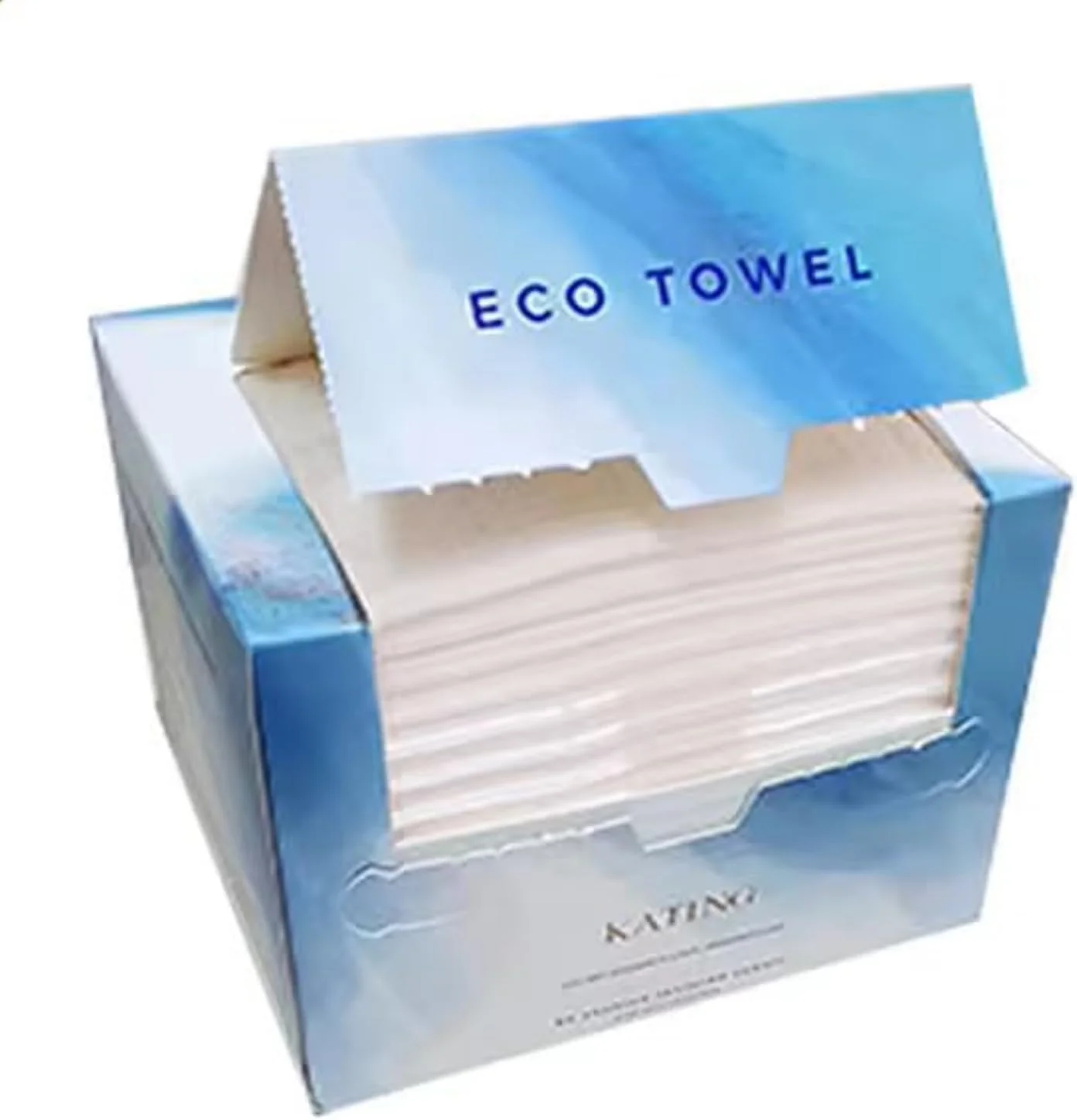 دستمال صورت یکبار مصرف، دستمال های نرم و ضخیم بزرگ و پاک کننده صورت، دستمال مرطوب خشک الیاف گیاهی برای پوست های حساس، مسافرت، پاک کننده آرایش - 50 عدد (آبی)