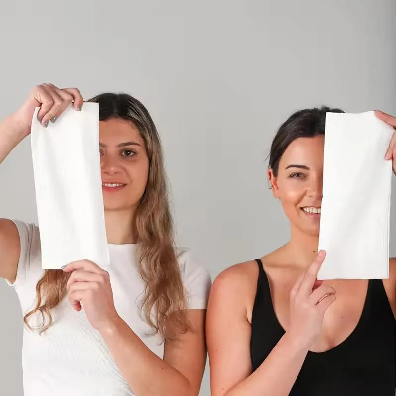 دستمال صورت یکبار مصرف، دستمال های نرم و ضخیم بزرگ و پاک کننده صورت، دستمال مرطوب خشک الیاف گیاهی برای پوست های حساس، مسافرت، پاک کننده آرایش - 50 عدد (آبی)