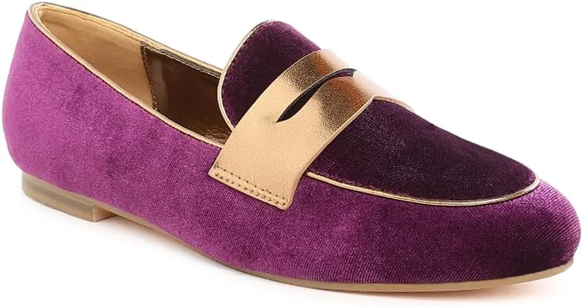 کفش کالج زنانه لندن رگ با بند پنی و جنس مخمل