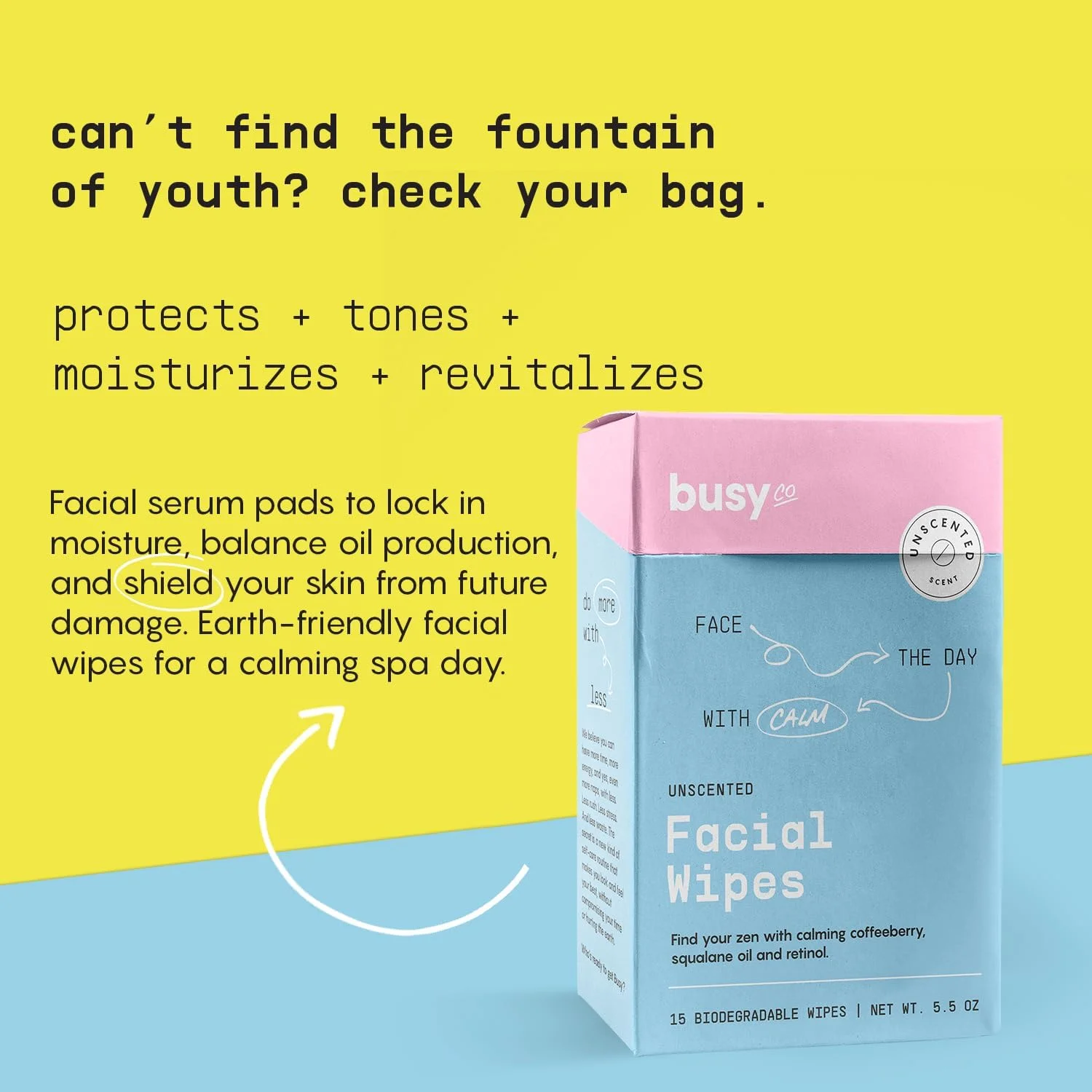 دستمال مرطوب پاک کننده صورت Calm Line - دستمال مرطوب روشن کننده و پاک کننده، دستمال مرطوب بدون عطر و بسته بندی تکی - دستمال مرطوب طبیعی و پارچه شستشوی صورت برای پاکسازی صورت با AHA/BHA، شبدر و گل همیشه بهار - 15 عدد