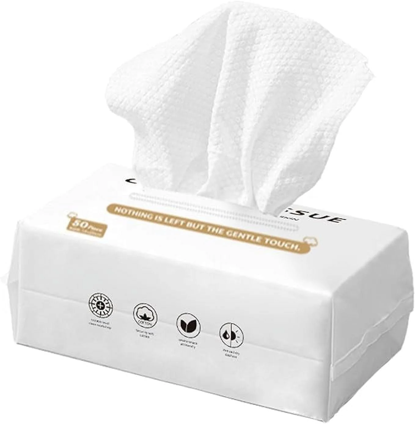 دستمال صورت یکبار مصرف، دستمال کاغذی ضخیم صورت، دستمال پاک کننده صورت، دستمال مرطوب خشک نرم، دستمال های پاک کننده بدون بو و دستمال مرطوب پاک کننده آرایش برای پوست های حساس