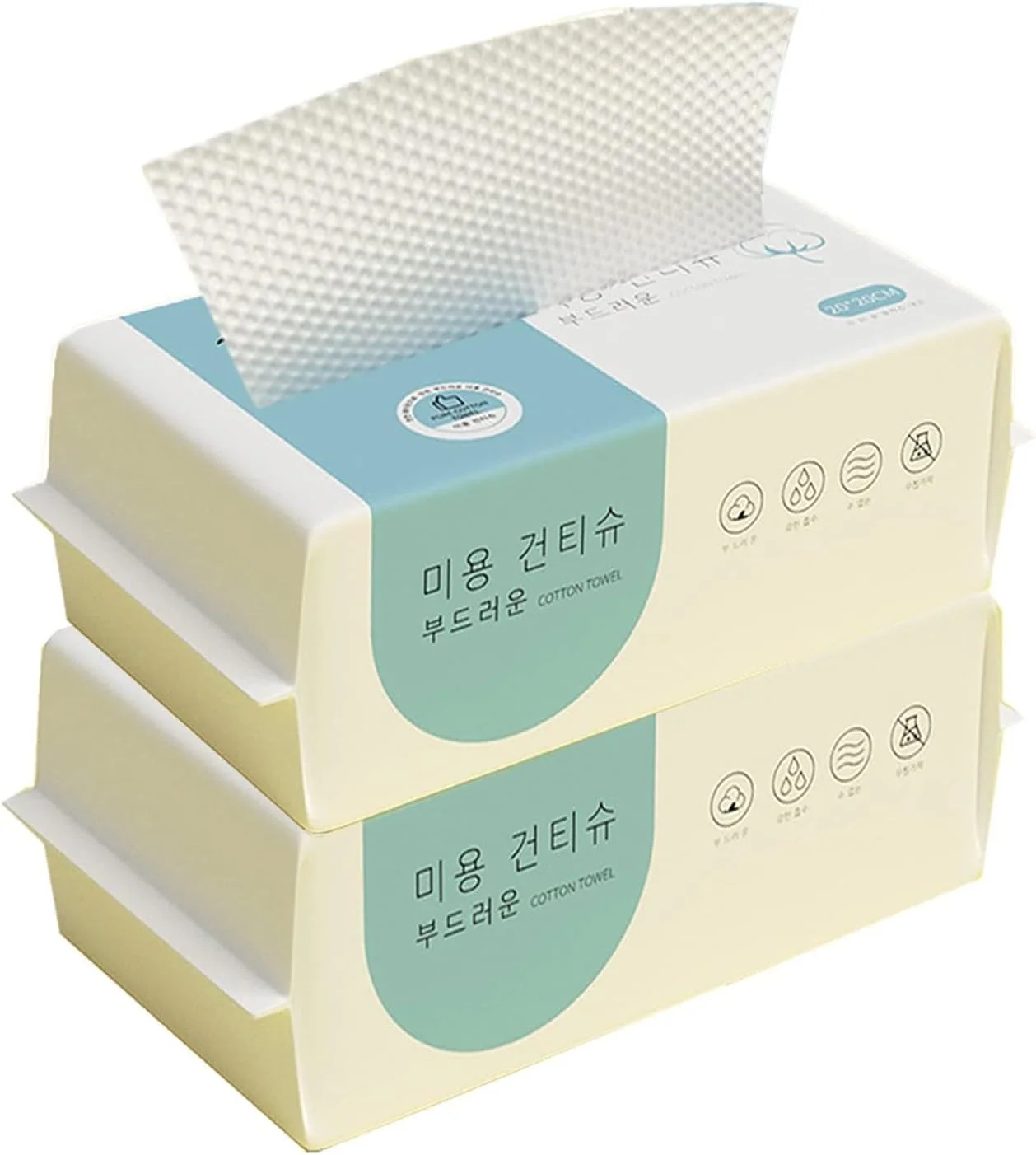 دستمال صورت یکبار مصرف، 200 عدد دستمال خشک پنبه ای برای پوست حساس، پاک کننده آرایش، دستمال مرطوب خشک، دستمال های نرم کننده صورت برای پاک کردن آرایش، پرستاری، مسافرت، تمیز کردن سطوح