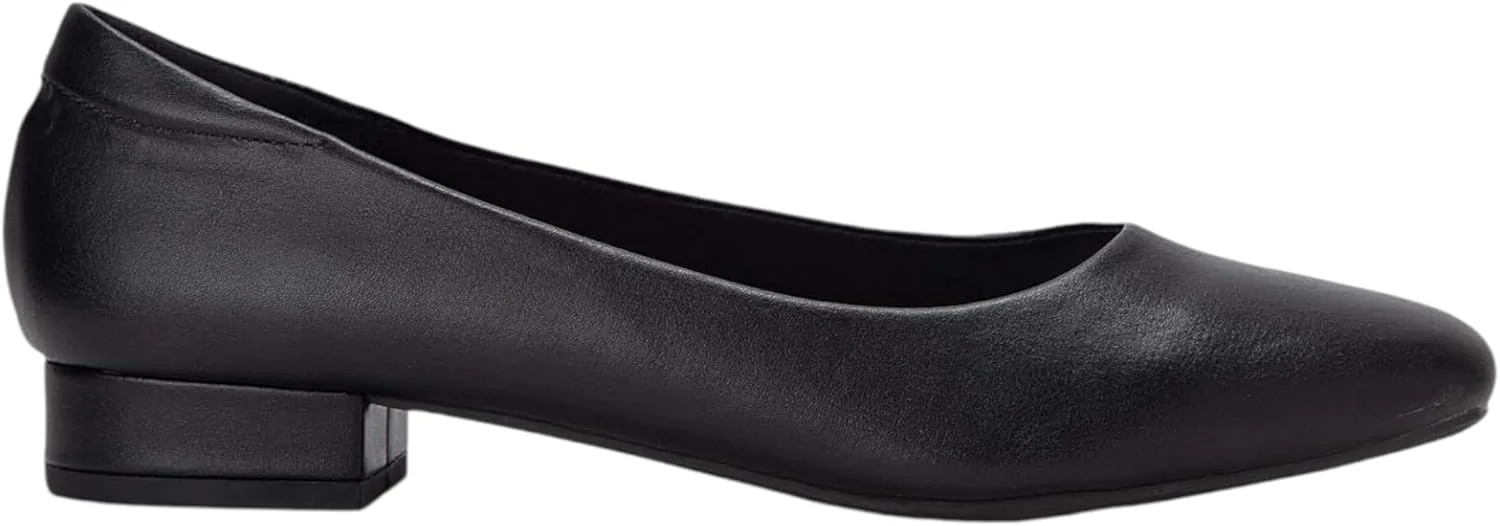 کفش پاشنه کوتاه قالبی زنانه چرم مشکی