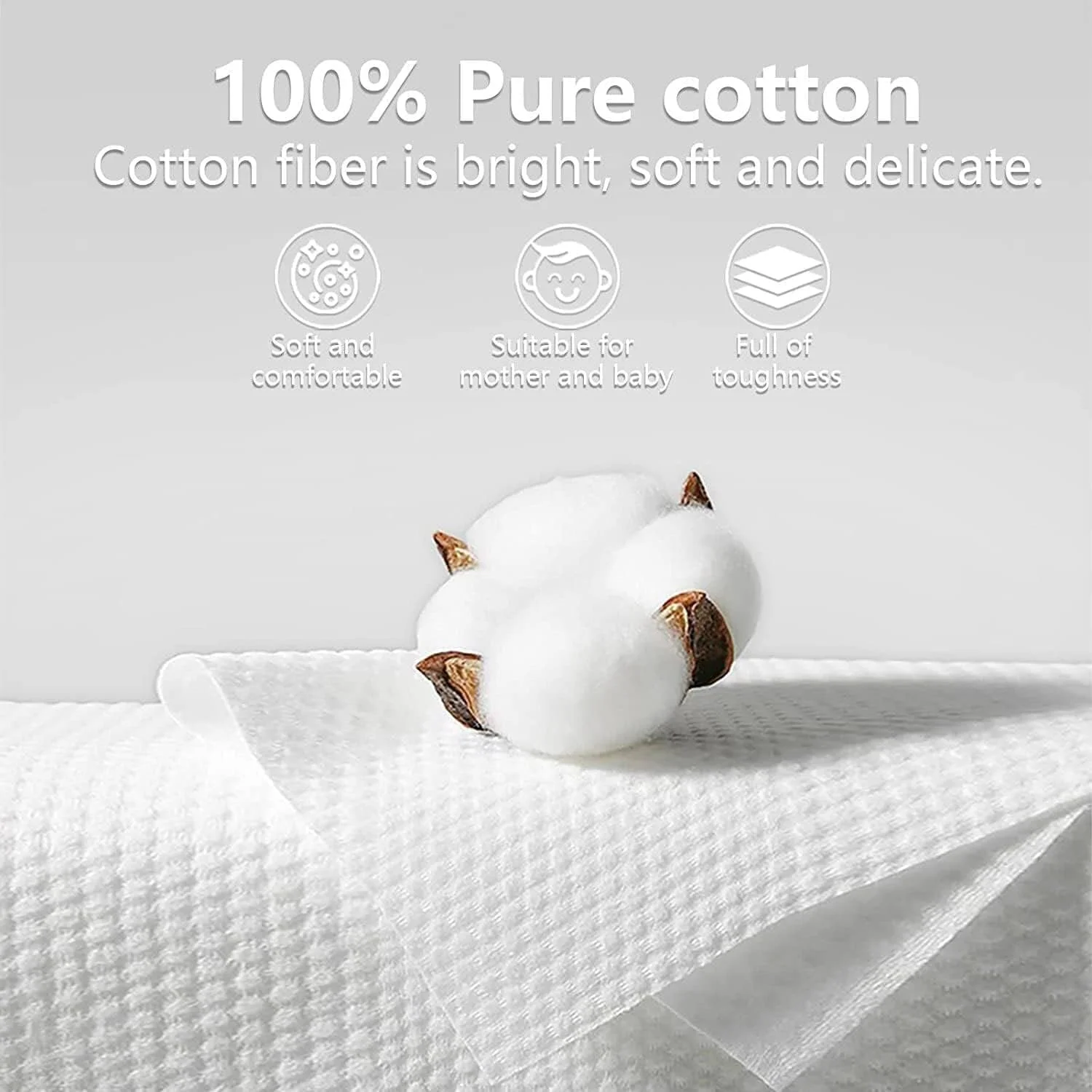 دستمال صورت یکبار مصرف، 200 عدد دستمال خشک پنبه ای برای پوست حساس، پاک کننده آرایش، دستمال مرطوب خشک، دستمال های نرم کننده صورت برای پاک کردن آرایش، پرستاری، مسافرت، تمیز کردن سطوح