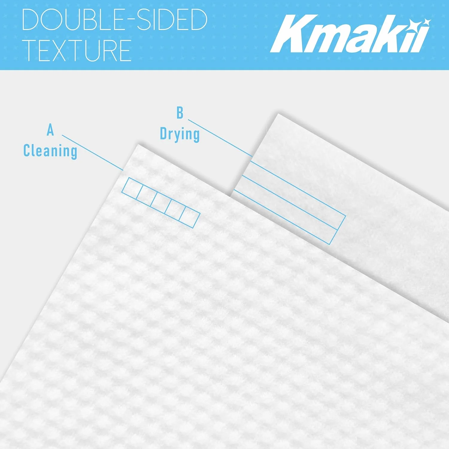 دستمال مرطوب صورت یکبار مصرف KMAKII، دستمال پاک کننده صورت، دستمال کاغذی خشک صورت، دستمال های خشک برای تمیز کردن و مراقبت از پوست (2 جعبه 100 برگی)