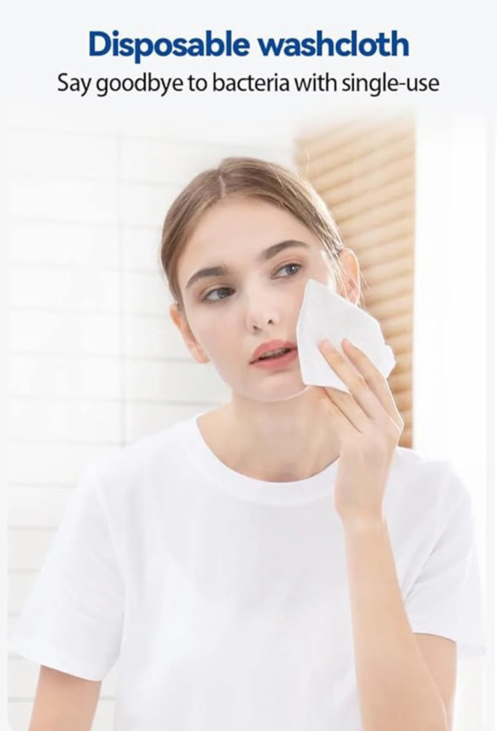 دستمال صورت یکبار مصرف، 2 بسته، دستمال مرطوب صورت 100% پنبه، نرم و بدون پرز، برای پوست حساس، پاک کننده صورت، پاک کننده آرایش، تمیز کننده سطوح (2 بسته (100 عدد در هر بسته))