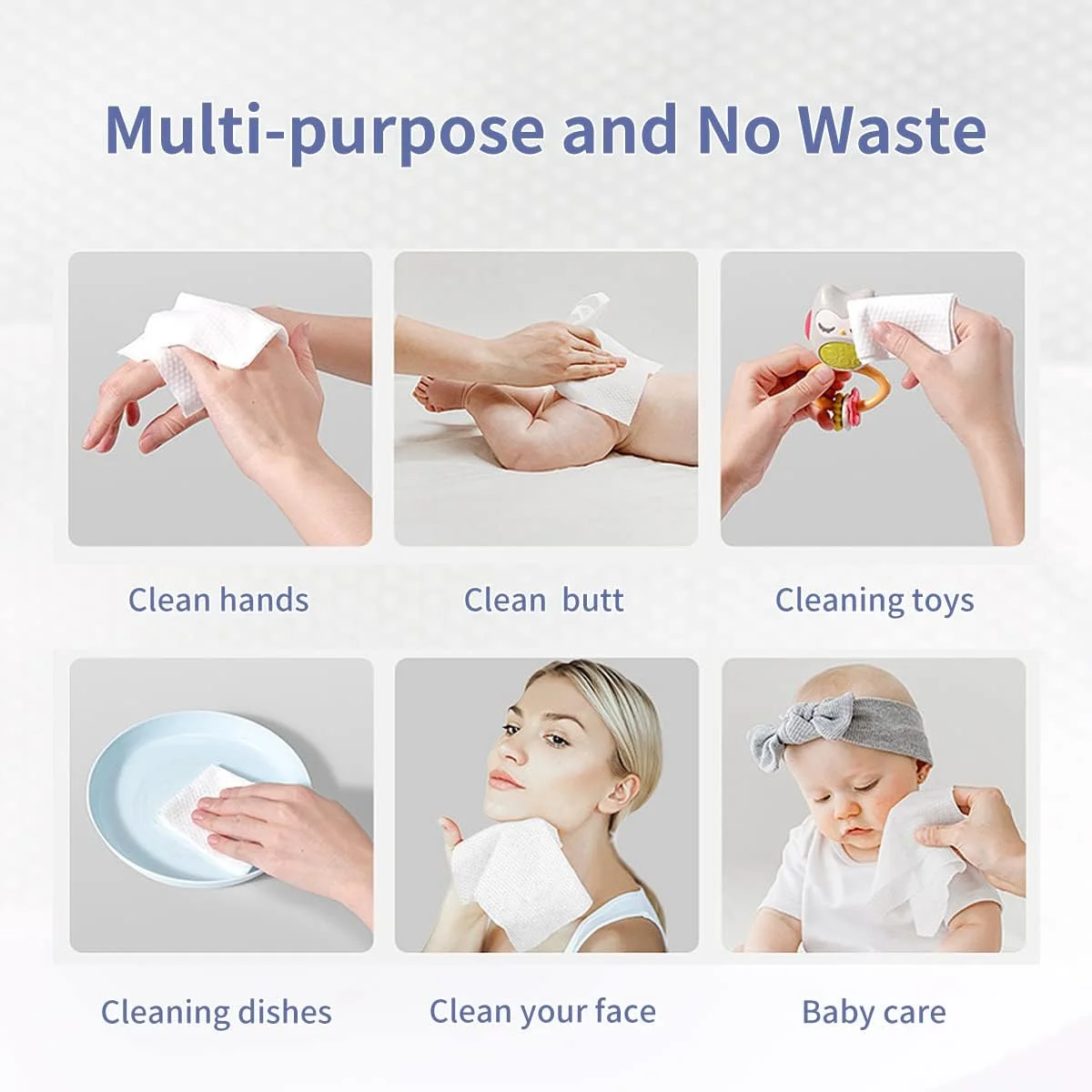 دستمال صورت یکبار مصرف MSOEUESO، دستمال کاغذی صورت 100% پنبه، دستمال مرطوب و خشک صورت، دستمال های تمیز کننده زیست تخریب پذیر، دستمال مرطوب پاک کننده آرایش، فوق العاده نرم برای بزرگسالان و نوزاد، 100 عدد، 1 بسته