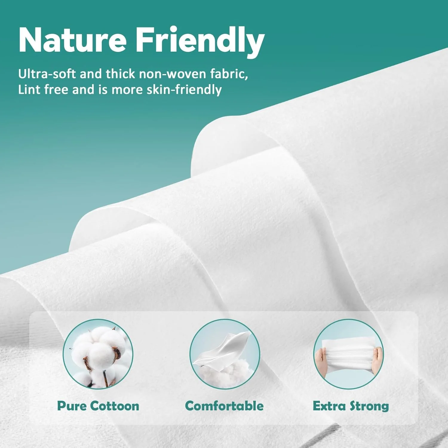 دستمال صورت یکبار مصرف، دستمال کاغذی صورت 100% پنبه برای استفاده خشک و مرطوب، پارچه شستشوی صورت برای پوست حساس، دستمال صورت فوق العاده نرم و ضخیم برای بزرگسالان و نوزاد، دستمال مرطوب پاک کننده آرایش، 600 عدد