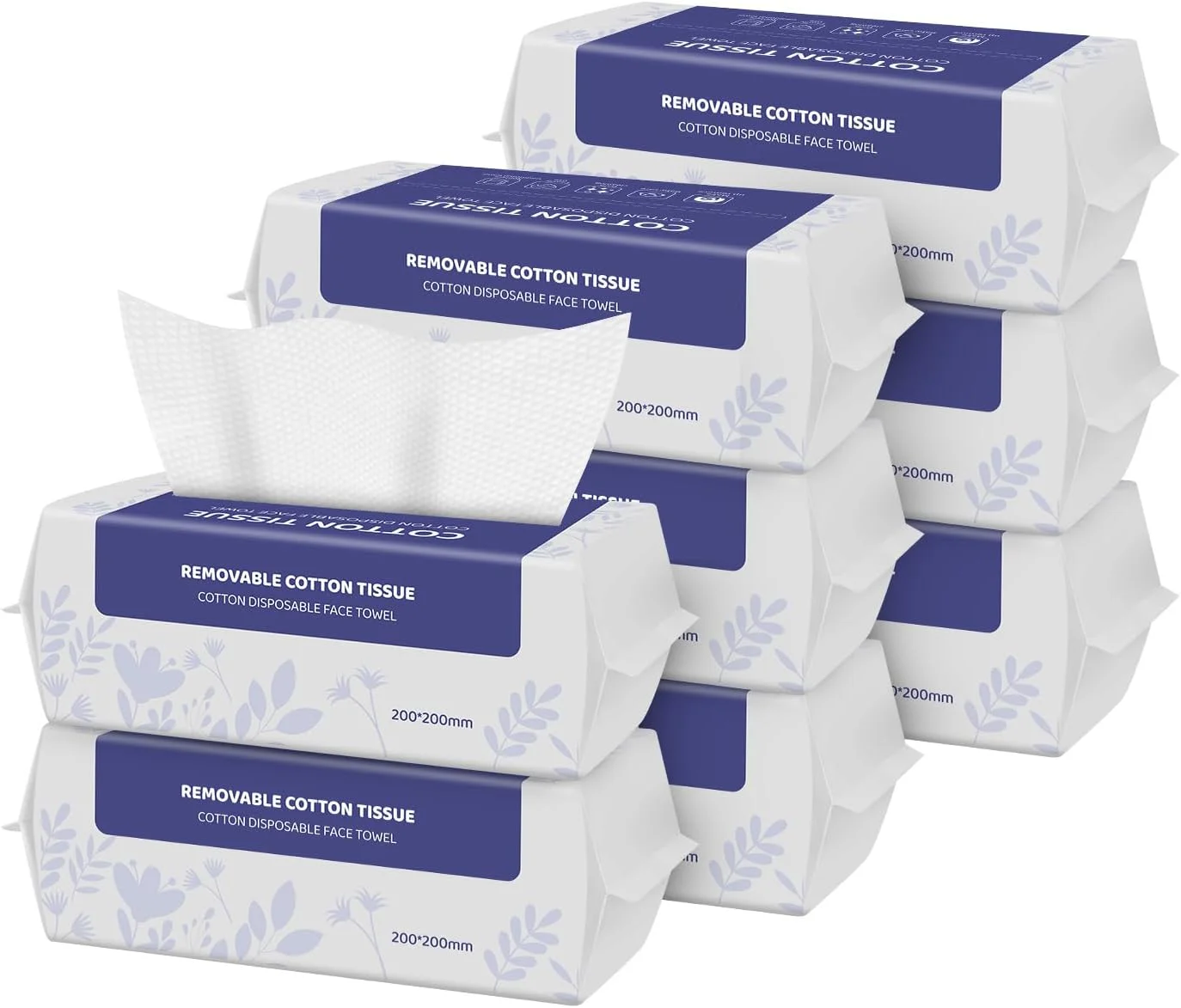 دستمال‌های صورت یکبار مصرف برای شستشو، دستمال مرطوب صورت 100% پنبه، حوله بدون پرز، دستمال کاغذی نرم و خشک، برای پاک کردن آرایش، مناسب برای دفتر، فضای باز (سفید، 20 * 20 * 6 عدد)