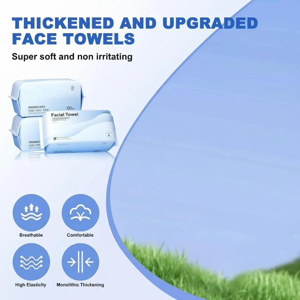 دستمال صورت یکبار مصرف، 200 عدد دستمال خشک پنبه ای نرم صورت، دستمال خشک بدون پرز، چند منظوره برای مراقبت از پوست، دستمال پاک کننده آرایش، دستمال صورت و پاک کننده صورت بسته بزرگ، برای پوست های حساس