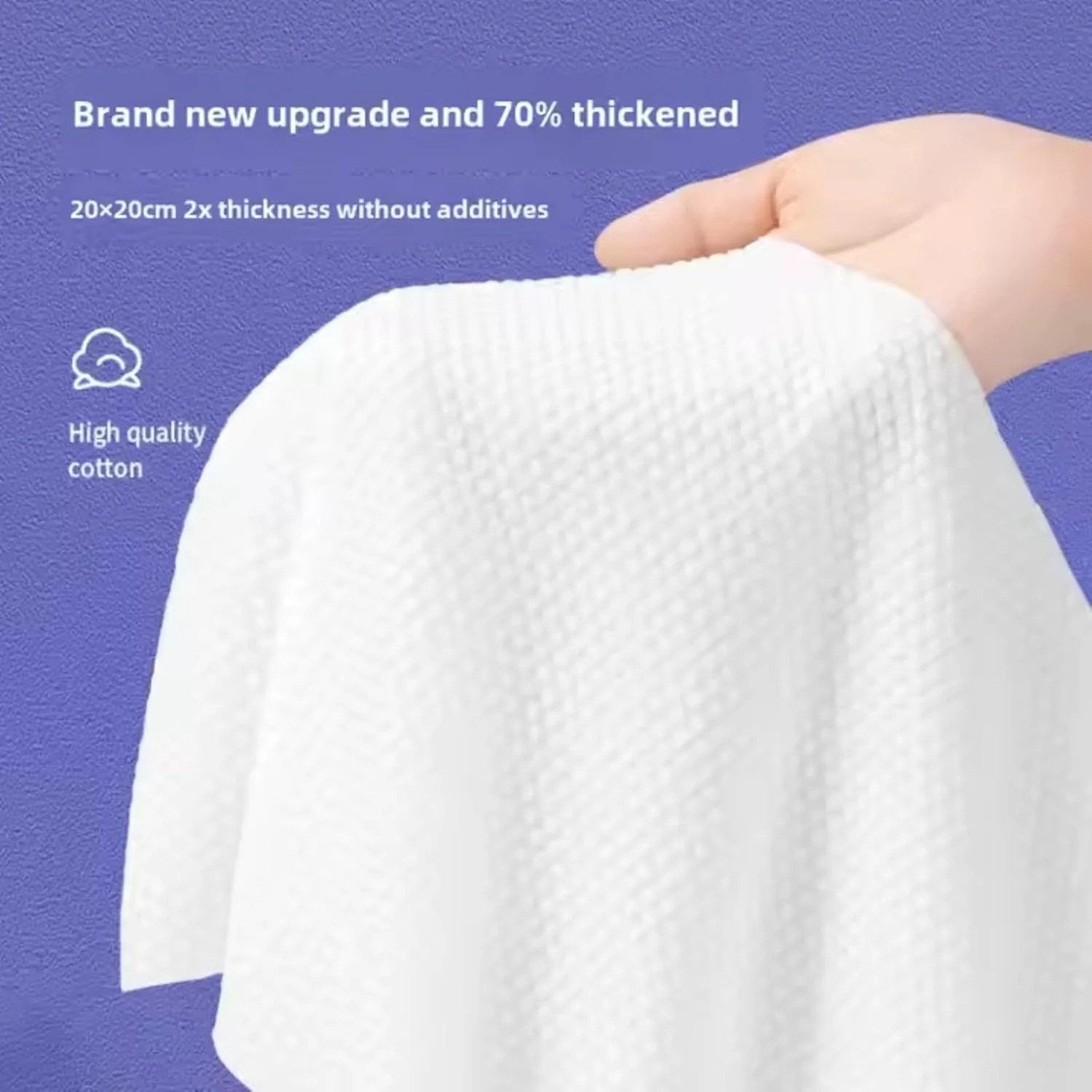 بسته 2 عددی حوله صورت نرم یکبار مصرف، 200 عدد دستمال خشک پنبه ای نرم چند منظوره برای مراقبت از پوست، پاک کننده آرایش، دستمال کاغذی صورت پنبه ای یکبار مصرف