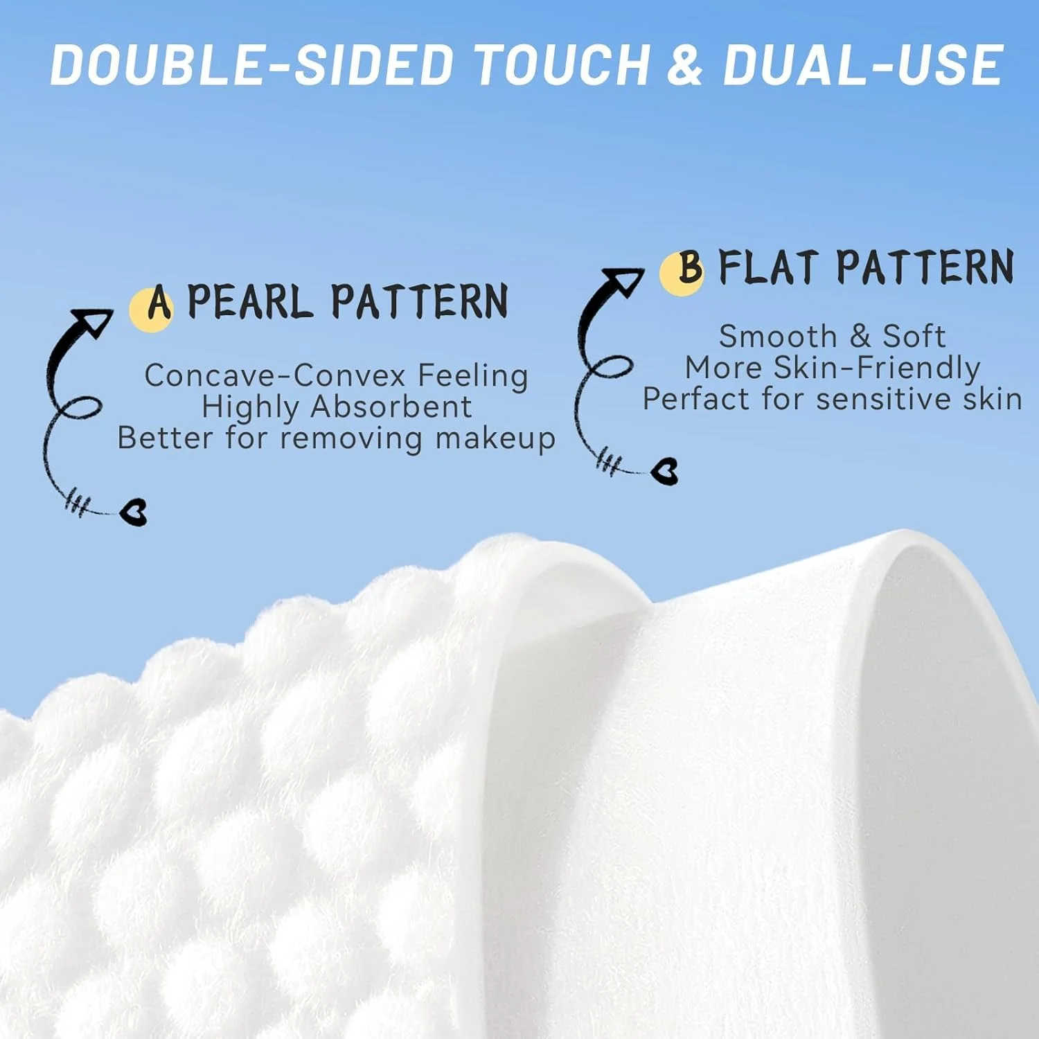 دستمال صورت یکبار مصرف 80 عددی، دستمال خشک پنبه ای نرم برای مراقبت از پوست، پاک کننده آرایش و پاکسازی صورت - بسته بزرگ