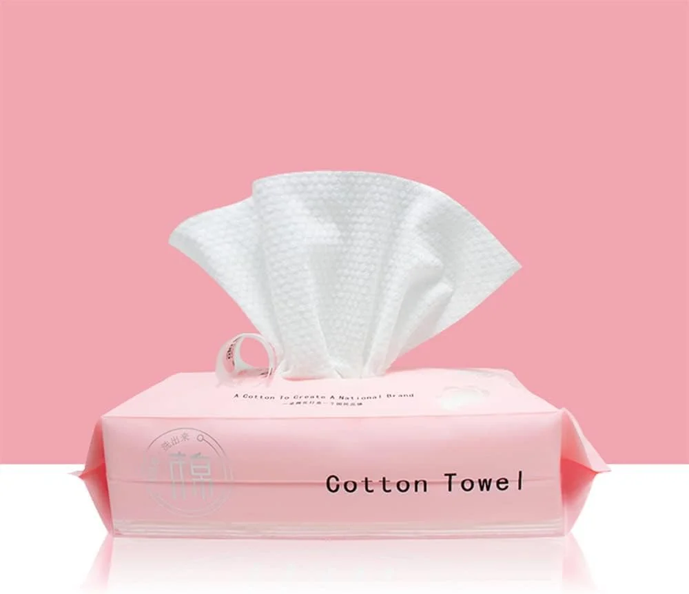 دستمال حوله ای یکبار مصرف پاک کننده عمیق صورت MAKINGTEC، دستمال خشک پنبه ای صورت 60 عددی، چند منظوره برای مراقبت از پوست، دستمال مرطوب آرایشی، دستمال صورت و پاکسازی صورت