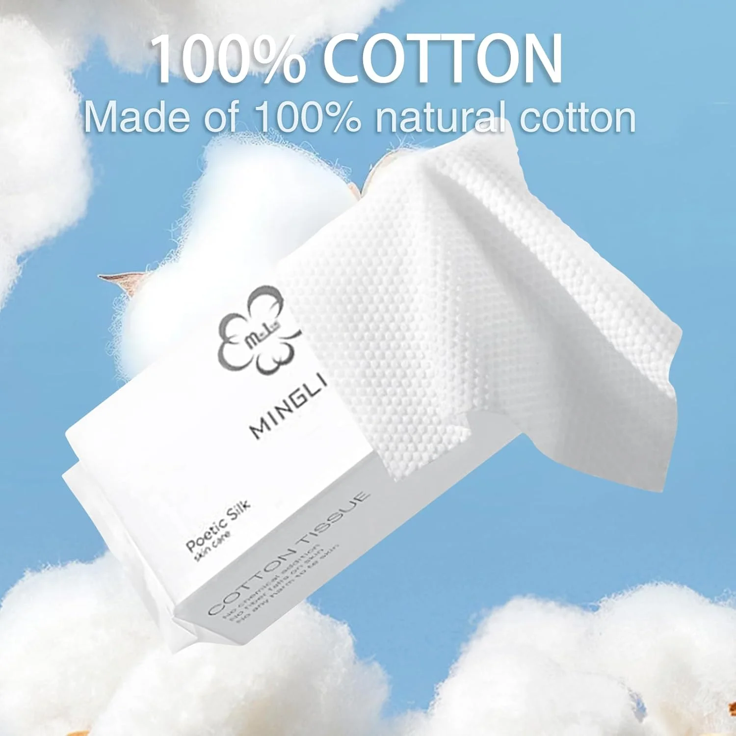 دستمال صورت یکبار مصرف 400 عددی، دستمال مرطوب خشک پنبه ای - دستمال های فوق العاده نرم برای پوست های حساس، پاک کردن آرایش و پاکسازی صورت، 20 * 20 سانتی متر