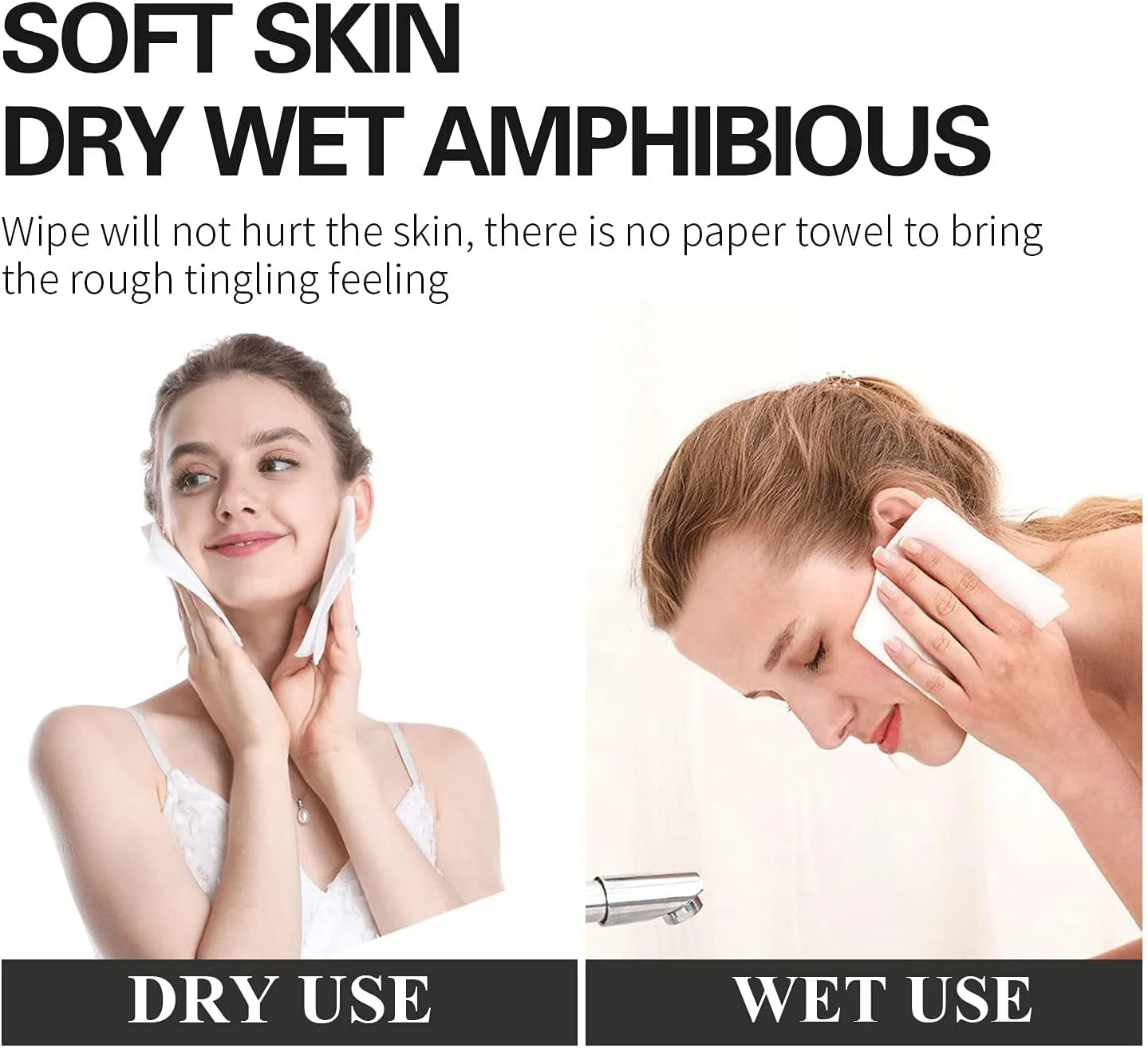 دستمال حوله ای یکبار مصرف پاک کننده عمیق صورت MAKINGTEC، دستمال خشک پنبه ای صورت 60 عددی، چند منظوره برای مراقبت از پوست، دستمال مرطوب آرایشی، دستمال صورت و پاکسازی صورت