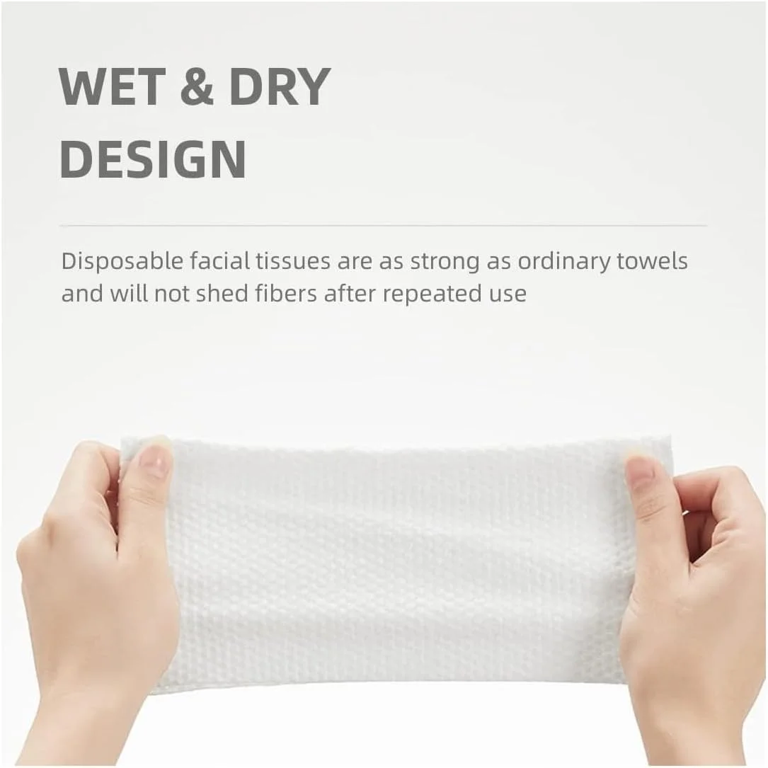 دستمال حوله ای یکبار مصرف صورت، حوله های تمیز، حوله صورت تجزیه پذیر، دستمال پاک کننده آرایش یکبار مصرف فوق العاده نرم، پارچه شستشوی صورت برای پوست های حساس 80 عددی (1)