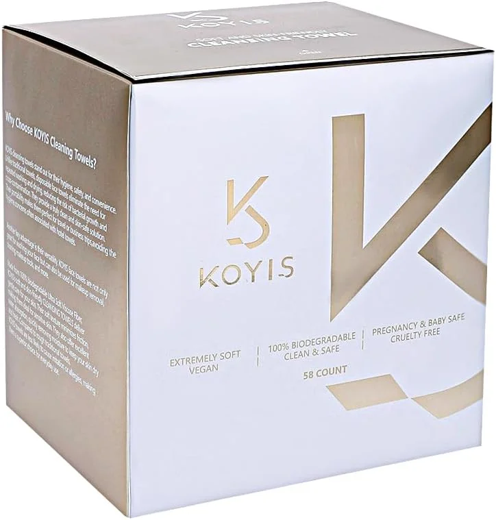 دستمال صورت یکبار مصرف زیست تخریب پذیر، دستمال مرطوب خشک برای پوست حساس، دستمال صورت الیاف بلند گیاهی برای شستشوی صورت، مراقبت از پوست و پاک کننده آرایش، با پوشش مغناطیسی ضد گرد و غبار، 30x25 سانتی متر (58 عدد)