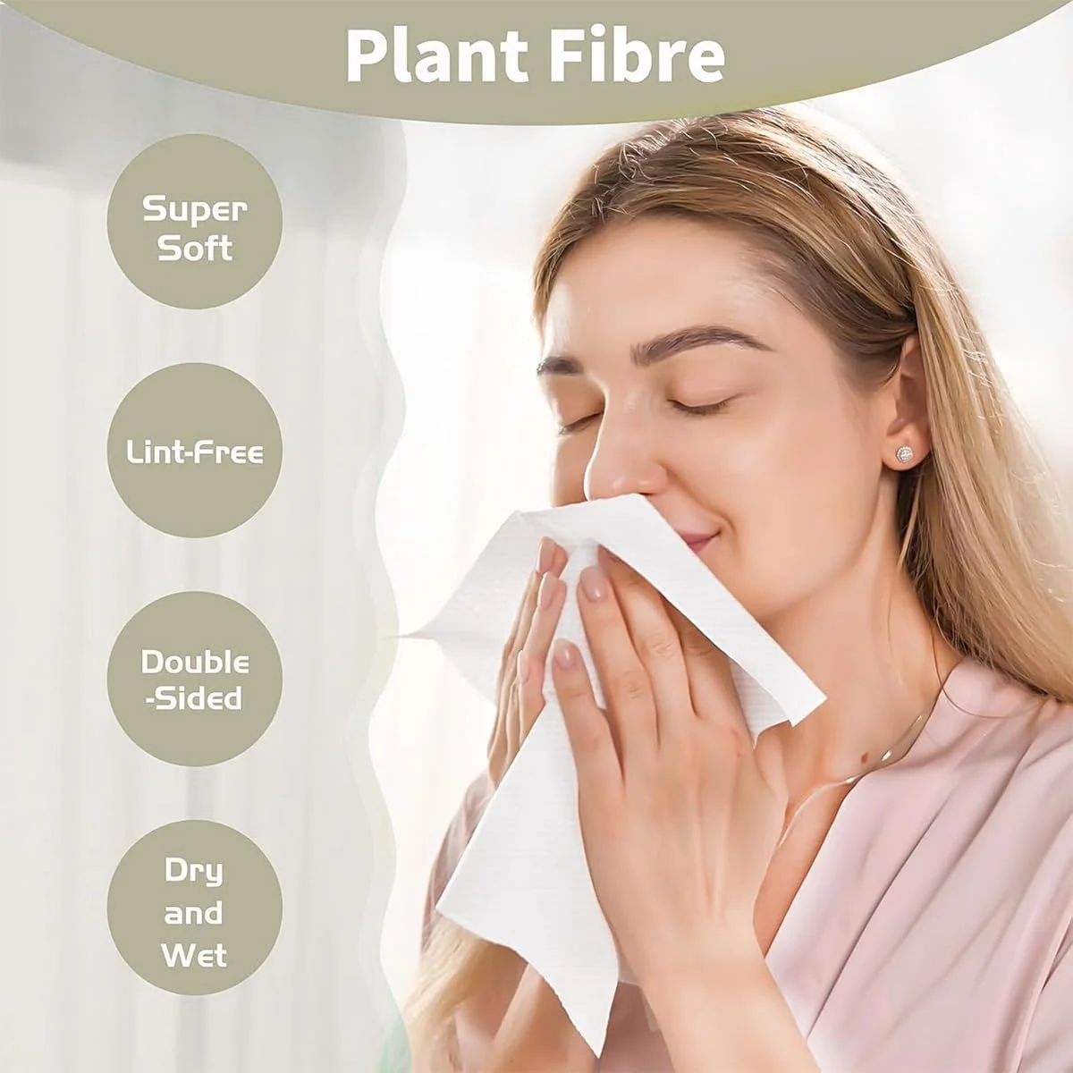 دستمال صورت یکبار مصرف زیست تخریب پذیر، دستمال مرطوب خشک برای پوست حساس، دستمال صورت الیاف بلند گیاهی برای شستشوی صورت، مراقبت از پوست و پاک کننده آرایش، با پوشش مغناطیسی ضد گرد و غبار، 30x25 سانتی متر (58 عدد)