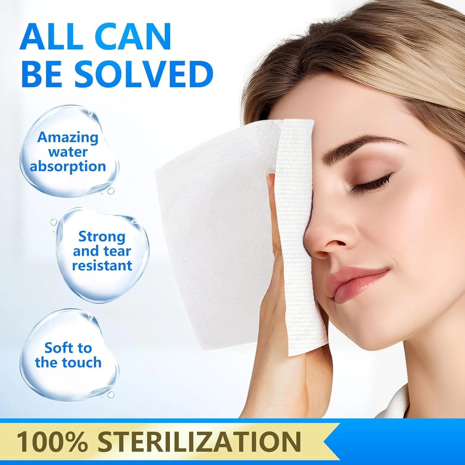 دستمال‌های صورت یکبار مصرف CA، دستمال‌های نرم برای پاکسازی صورت، دستمال پاک کننده صورت برای مراقبت از پوست، جذب کننده آب، پاک کننده آرایش، شستشوی صورت (نسخه پایه، 3 بسته 240 عددی)