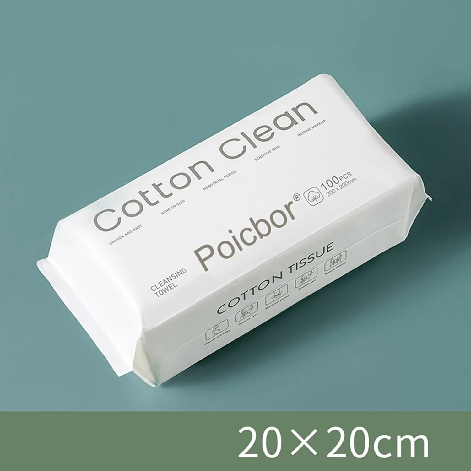 دستمال صورت برای شستشو، دستمال مرطوب صورت 100% پنبه، حوله صورت بدون پرز، دستمال خشک و نرم، برای پاک کردن آرایش صورت و مسافرت (2 بسته (100 عدد در هر بسته)) - HZW UAE