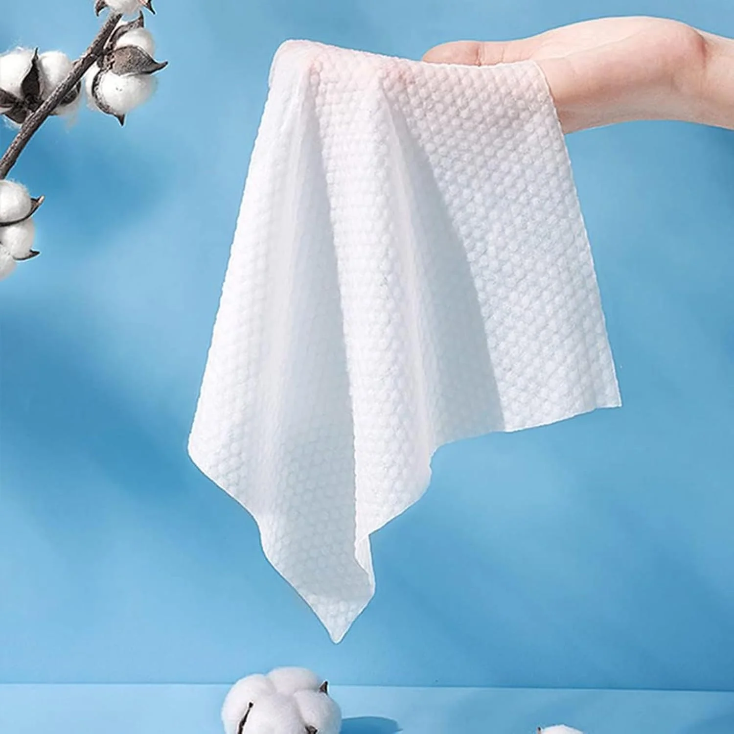 دستمال صورت برای شستشو، دستمال مرطوب صورت 100% پنبه، حوله صورت بدون پرز، دستمال خشک و نرم، برای پاک کردن آرایش صورت و مسافرت (2 بسته (100 عدد در هر بسته)) - HZW UAE