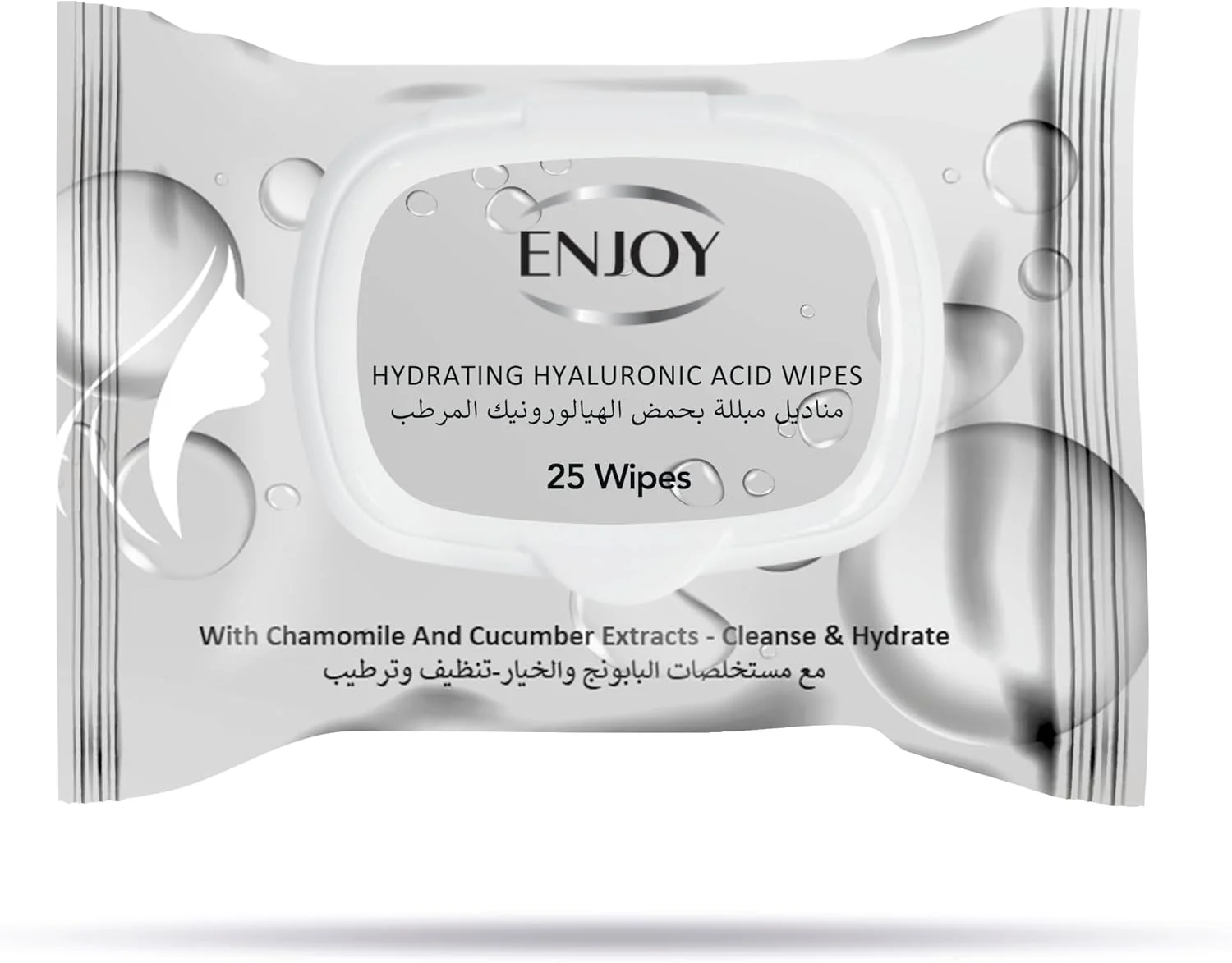 دستمال مرطوب صورت حاوی هیالورونیک اسید ENJOY - بسته 25 عددی