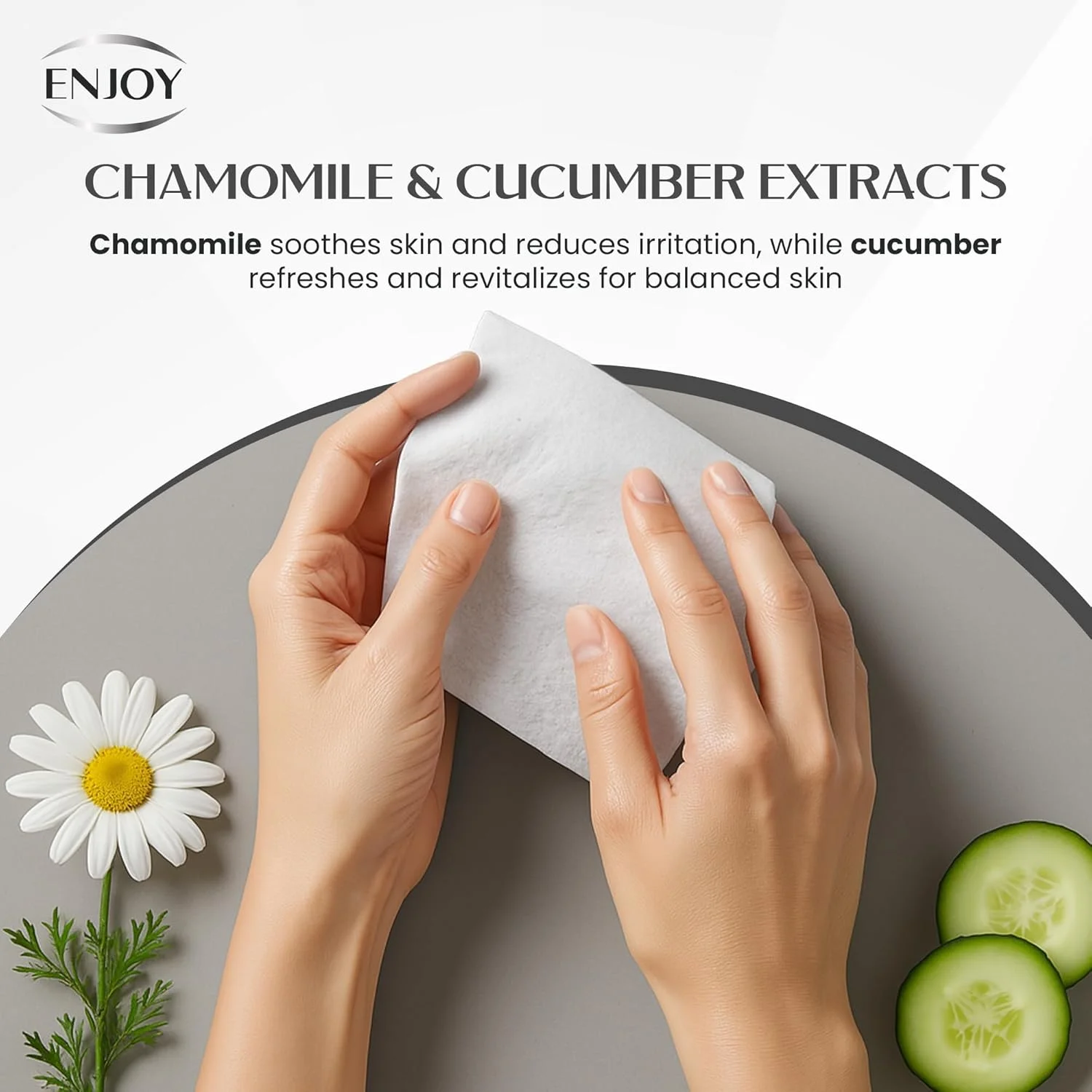 دستمال مرطوب صورت حاوی هیالورونیک اسید ENJOY - بسته 25 عددی