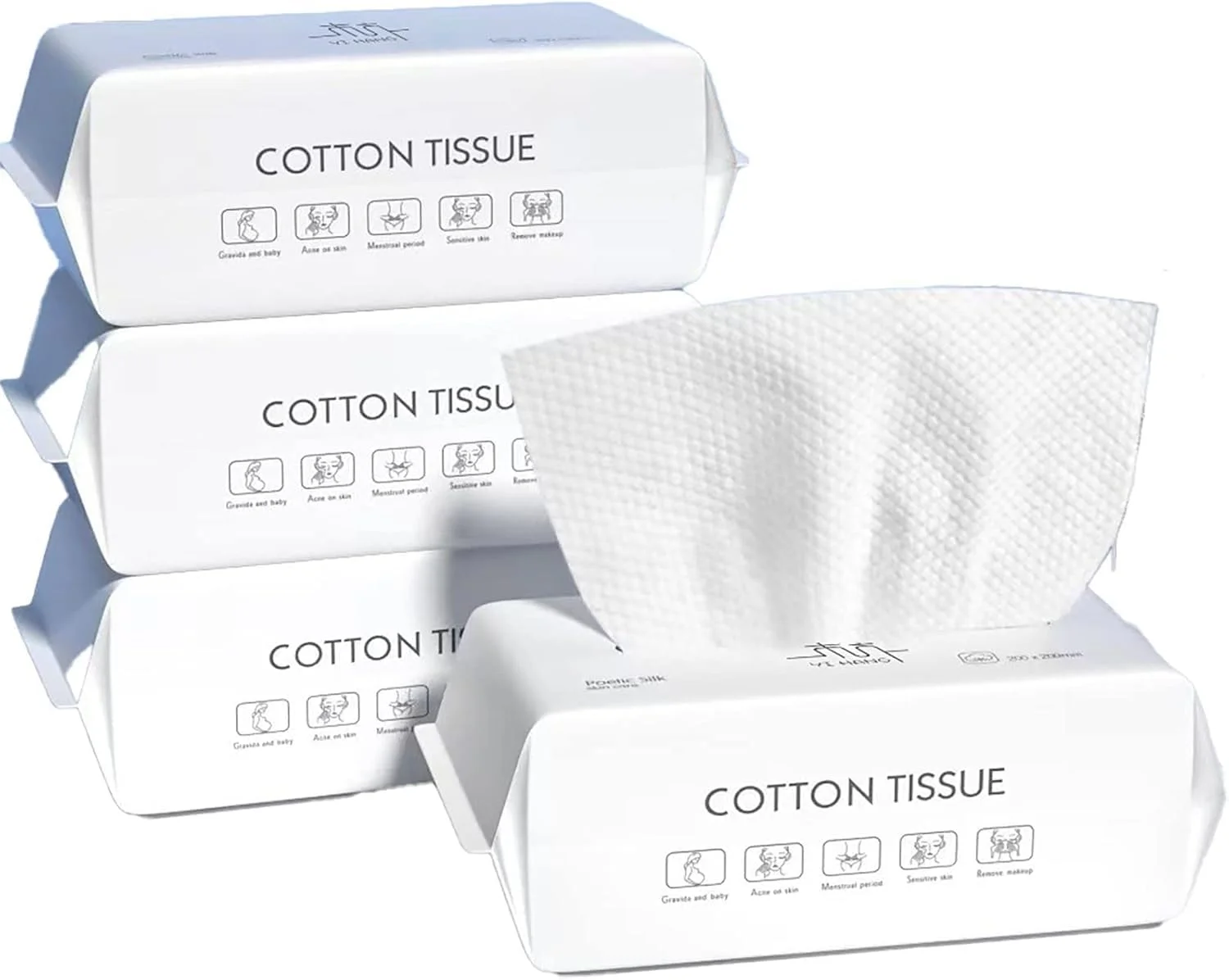 دستمال صورت یکبار مصرف مومنت، بسته 4 عددی، دستمال نرم، دستمال پاک کننده صورت، دستمال مرطوب و خشک، دستمال پاک کننده آرایش برای مراقبت از پوست، 400 عدد / 200 * 200 میلی متر