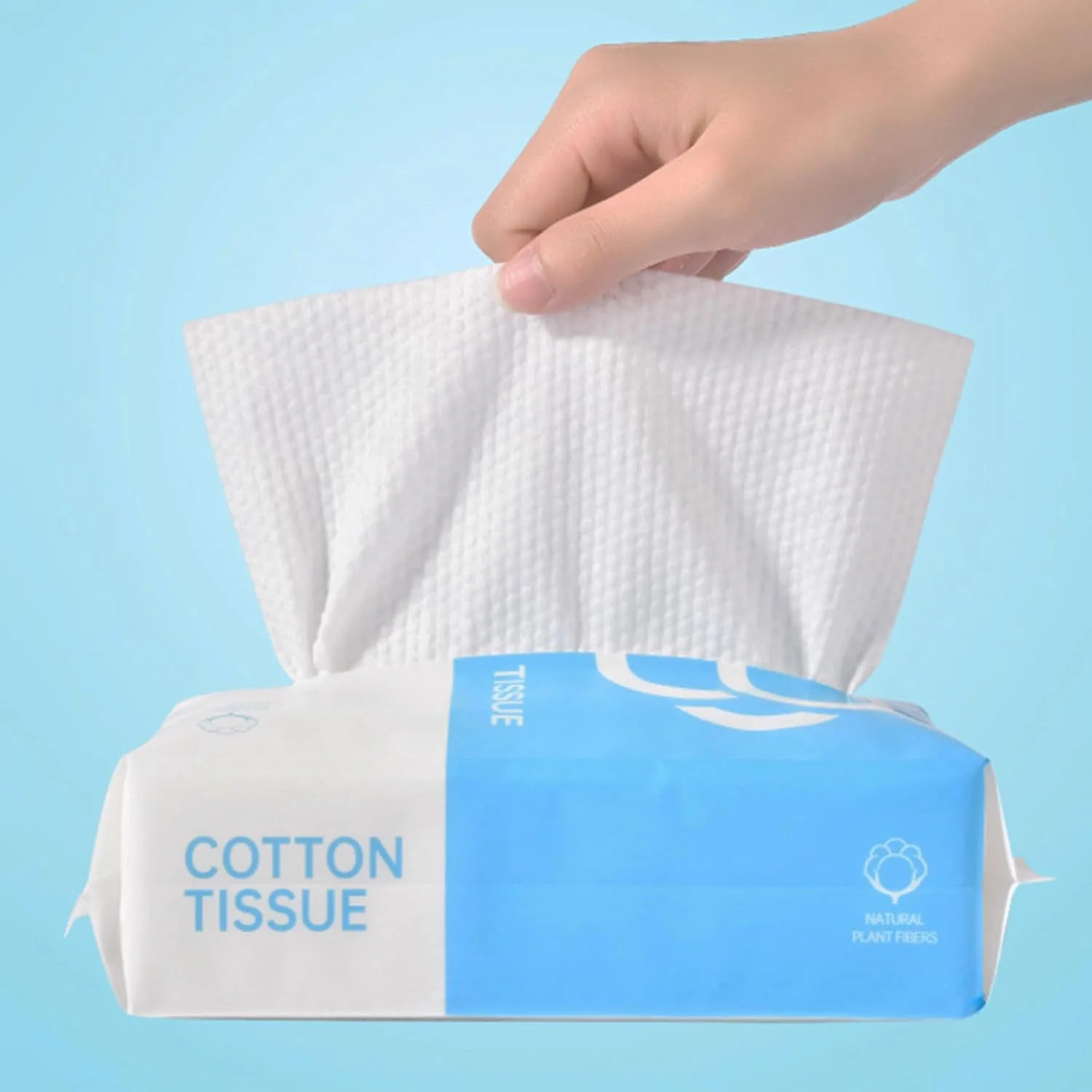 دستمال حوله ای یکبار مصرف پنبه ای، دستمال نرم و خشک صورت زنانه، دستمال مرطوب کودک، دستمال پاک کننده آرایش صورت، قابل حمل برای پوست حساس، کودک، پاک کننده آرایش و مراقبت شخصی (1 بسته)