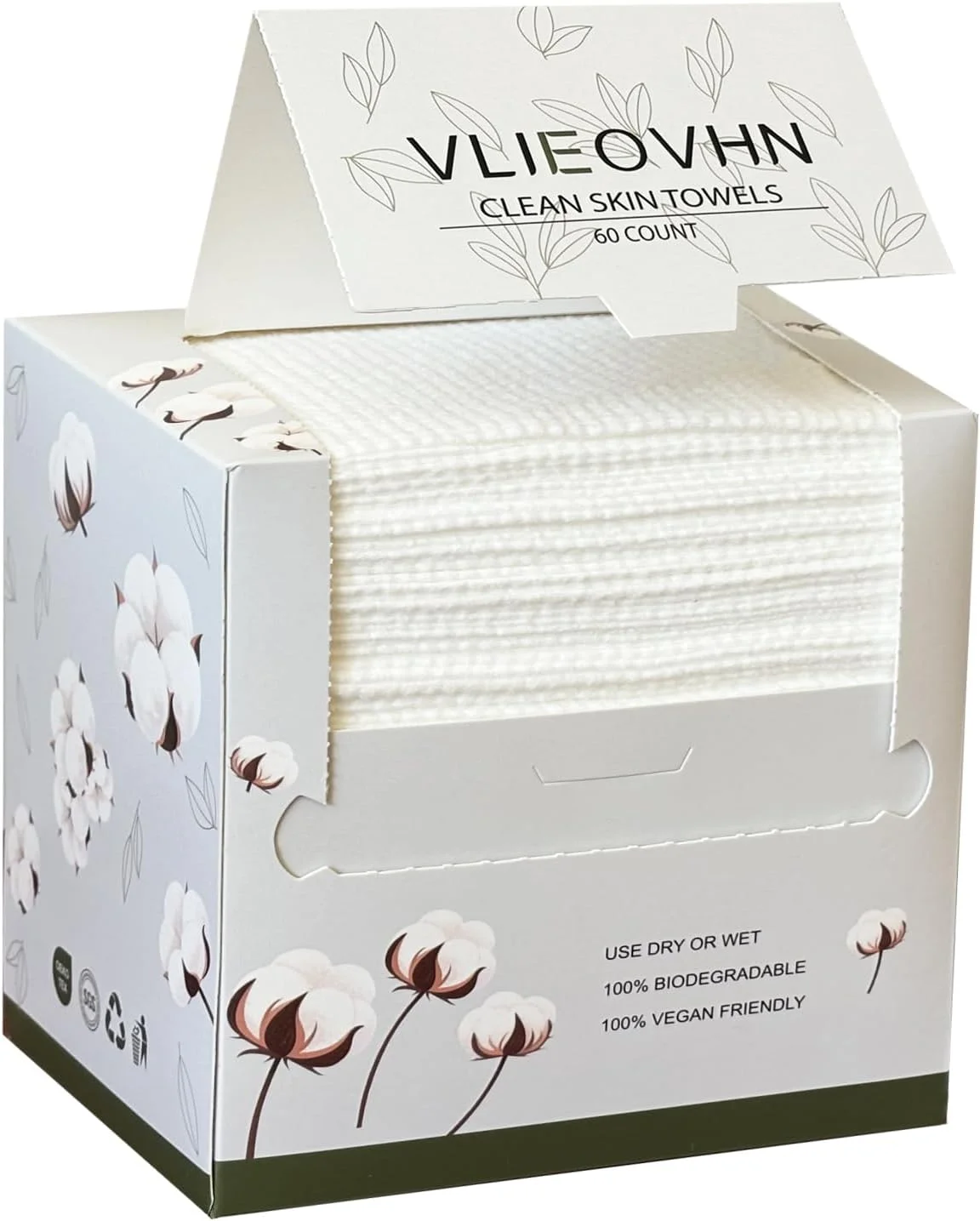 ۶۰ عدد (۱ جعبه) حوله صورت یکبار مصرف سایز ایکس لارج، حوله های صورت پنبه ای نرم و بسیار ضخیم، دستمال مرطوب صورت، دستمال صورت برای پوست حساس، پاک کننده آرایش، پاک کننده، پرستاری، مسافرت