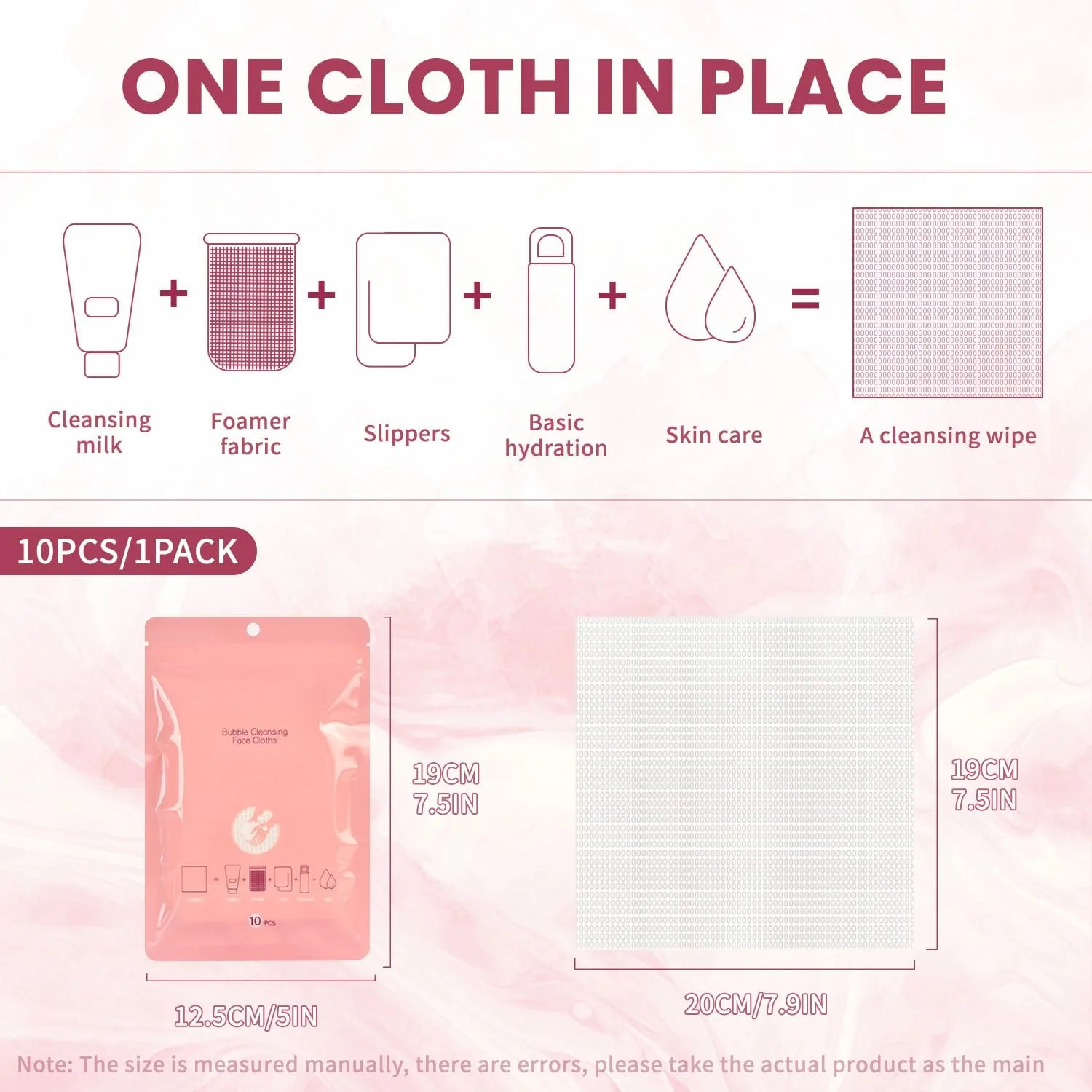 دستمال صورت حبابدار یکبار مصرف BOROLA، بسته 10 عددی، دستمال های نرم و ضخیم پنبه ای برای پاک کردن صورت، پارچه های چند منظوره برای پاک کردن آرایش، مراقبت از پوست و تمیز کردن (19 * 20 سانتی متر)