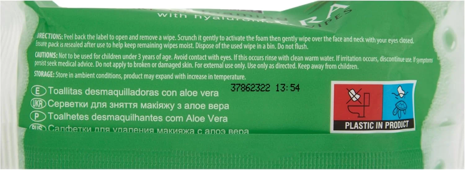 دستمال مرطوب پاک کننده آرایش آلوئه ورا بیوتی فرمولاز