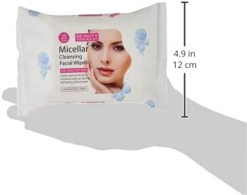 دستمال مرطوب پاک کننده صورت میسلار بیوتی فرمولاس 25 عددی