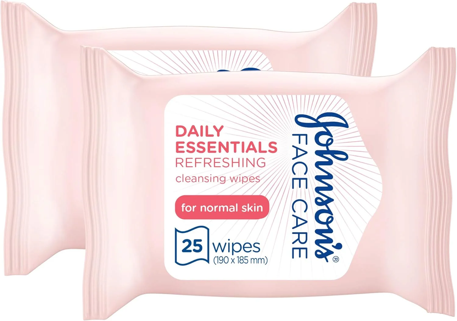 دستمال مرطوب میسلار جانسون اند جانسون، طراوت بخش با مواد معدنی مفید برای پوست، بسته 2x25 عددی، مناسب برای انواع پوست معمولی، دستمال مرطوب پاک کننده ملایم آرایش، آبرسان و پاک کننده، ایمن برای چشم های حساس