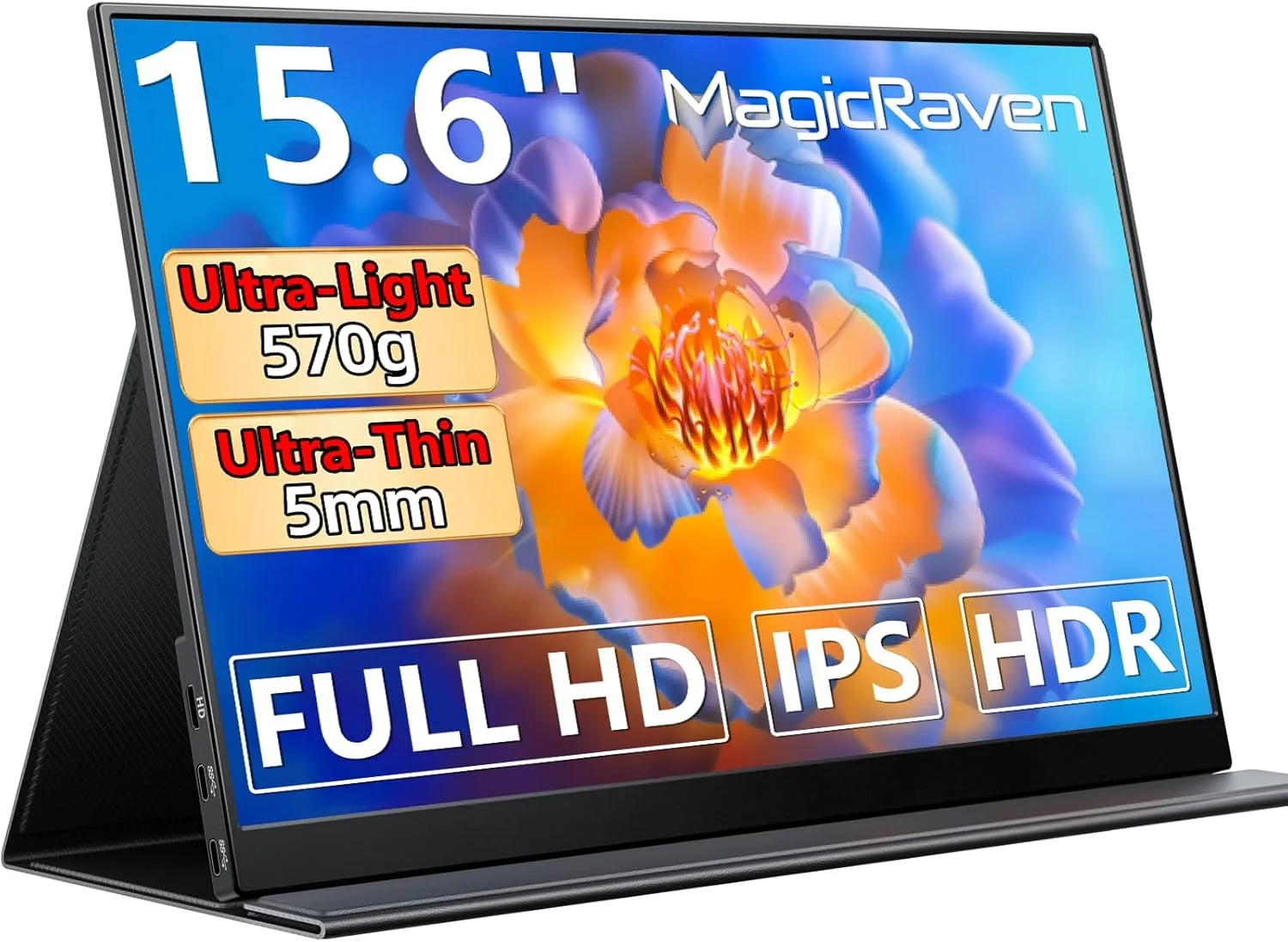 مانیتور قابل حمل 15.6 اینچی با کیفیت 1080P، صفحه نمایش باریک و سبک وزن با دو پورت USB-C و HDMI، مانیتور دوم کامپیوتر برای بازی، مانیتور مسافرتی برای PS4/5، ایکس باکس، سوییچ، مک، کامپیوتر و تلفن مانیتور قابل حمل 15.6 اینچی با کیفیت 1080P، صفحه نمایش باریک و سبک وزن با دو پورت USB-C و HDMI، مانیتور دوم کامپیوتر برای بازی، مانیتور مسافرتی برای PS4/5، ایکس باکس، سوییچ، مک، کامپیوتر و تلفن