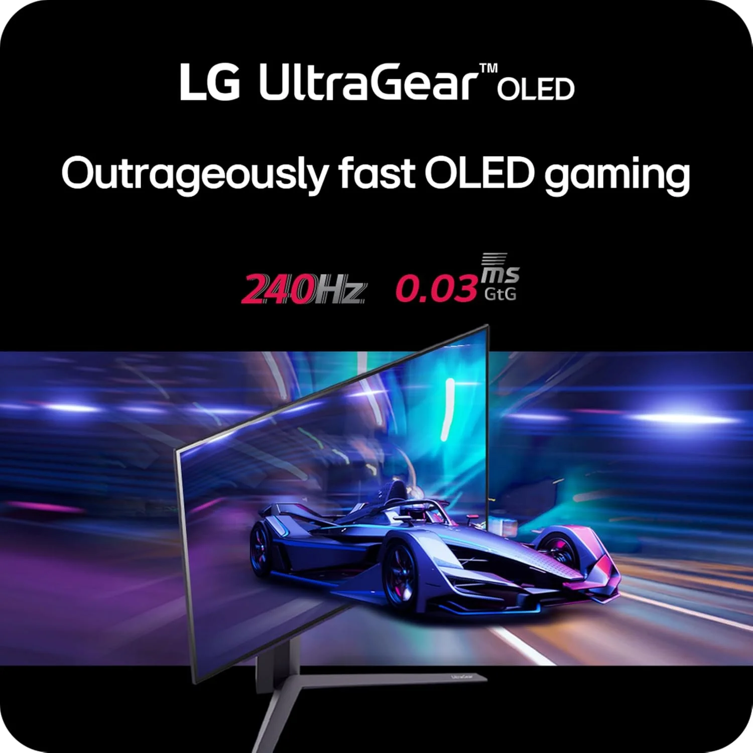 مانیتور گیمینگ 27 اینچی LG Ultragear OLED QHD با نرخ تازه‌سازی 240 هرتز و زمان پاسخ‌دهی 0.03 میلی‌ثانیه GtG و سازگار با nVIDIA G-SYNC