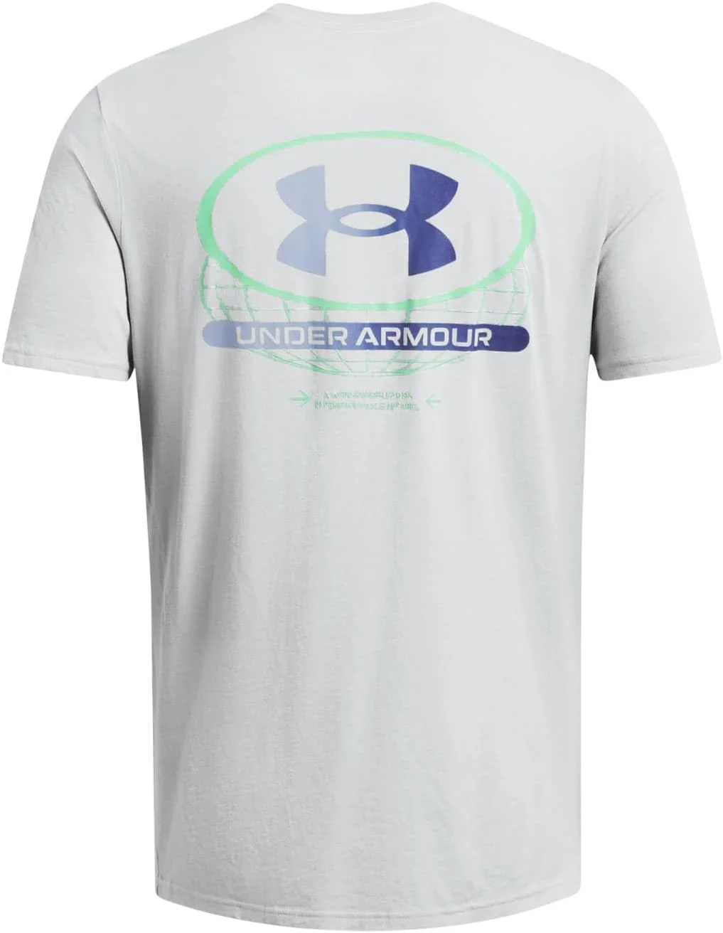 تی شرت آستین کوتاه مردانه آندر آرمور مدل Global Lockertag، طوسی خاکستری روشن / آبی آسمانی، سایز بزرگ