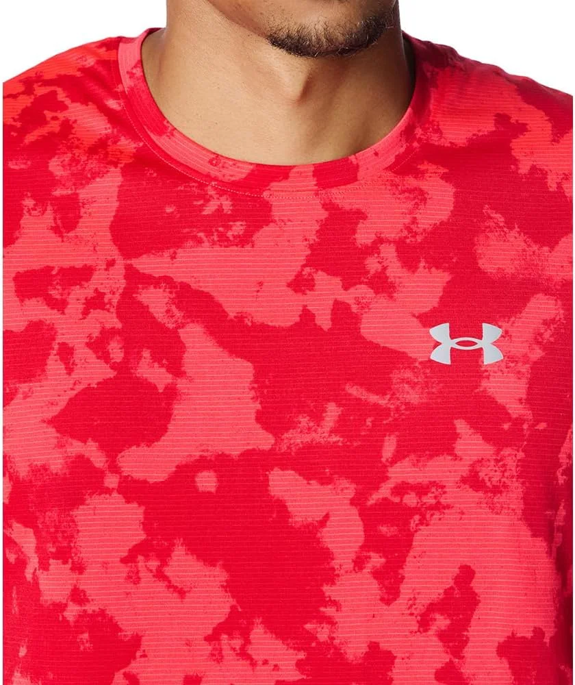 تی شرت آستین کوتاه مردانه آندر آرمور UA Launch طرح دار، سایز مدیوم (بسته 1 عددی)