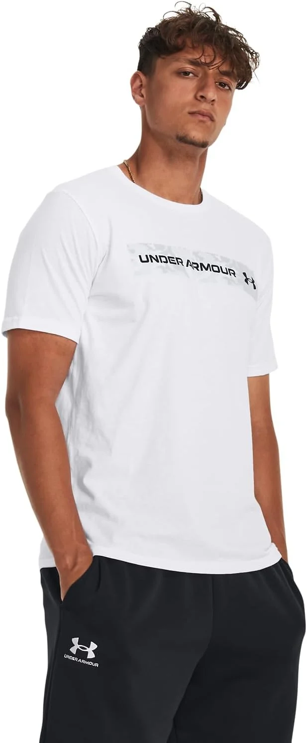 تی شرت آستین کوتاه مردانه آندر آرمور UA CPRNT CHEST STRIPE، خاکستری سایز XL