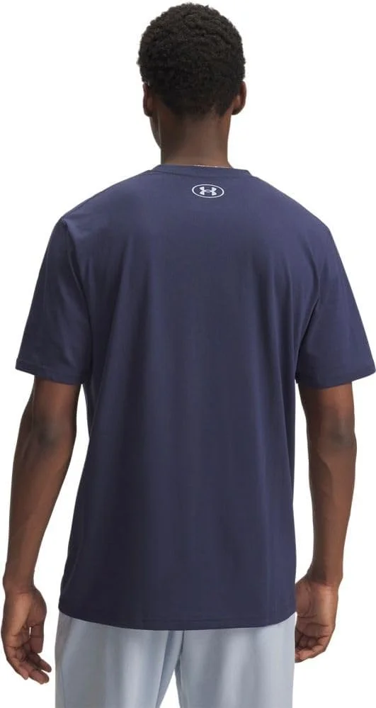 تی شرت آستین کوتاه مردانه آندر آرمور با لوگوی جعبه ای طرح استتار
