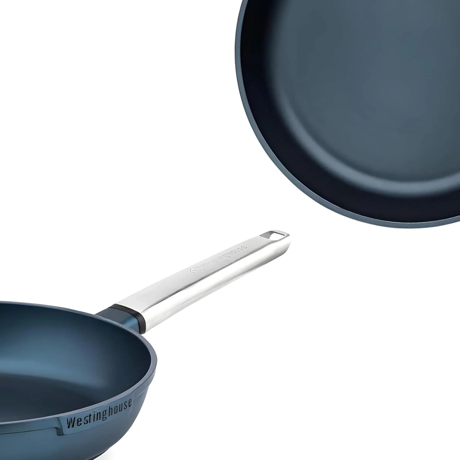 تابه 26 سانتی‌متری نچسب وستینگهاوس سری Performance – آلومینیوم دایکاست با پوشش QuanTanium، مناسب برای پخت و پز سالم، قابل استفاده در اجاق القایی و فر، دسته استیل ضد زنگ با روکش خنک – آبی