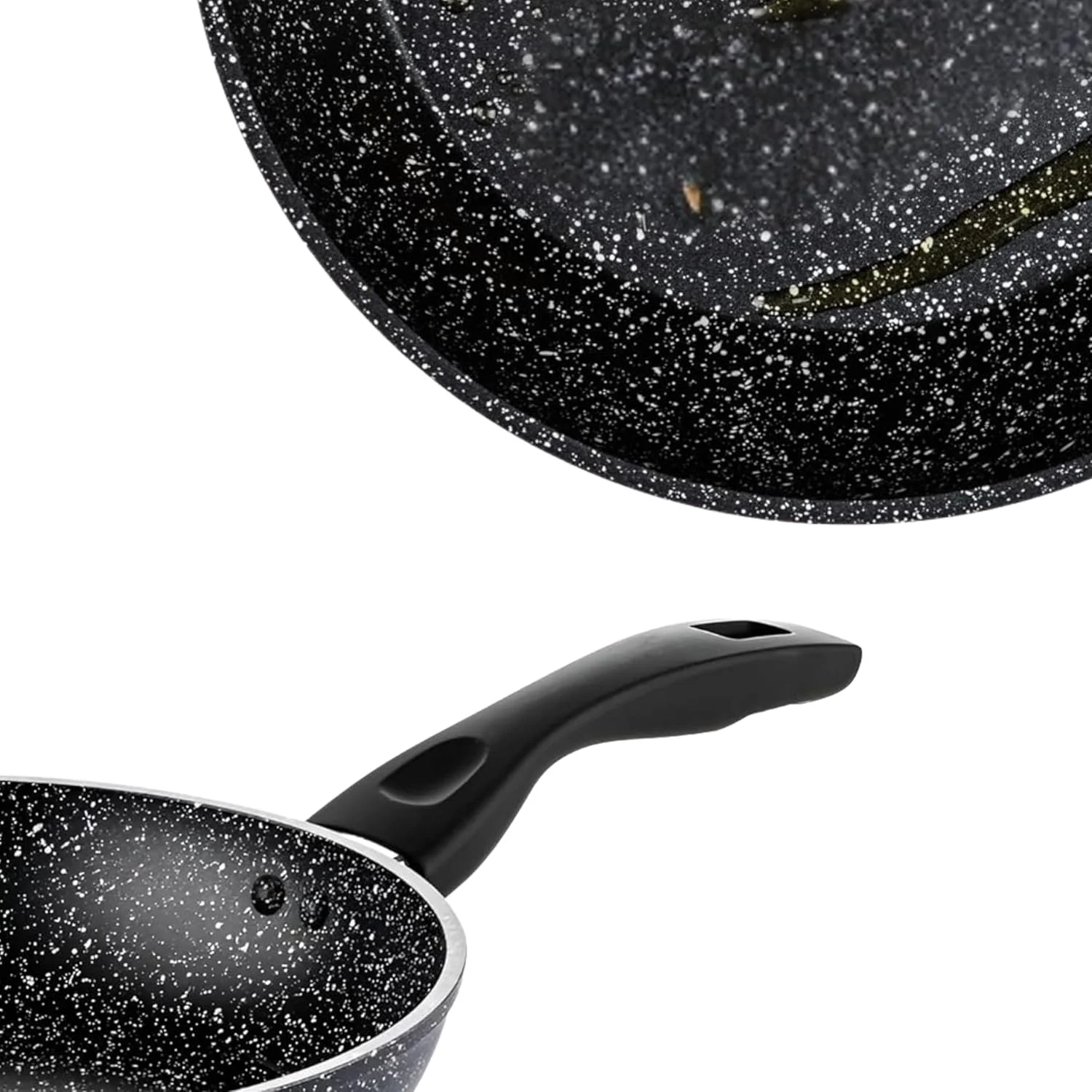 تابه سرخ کن وستینگهاوس آمریکا - 20 سانتی متر - آلومینیوم فشرده 3 لایه ماربل مشکی، ظروف پخت و پز سبک وزن برای پخت و پز سالم، ظروف نچسب، بادوام و تمیز کردن آسان