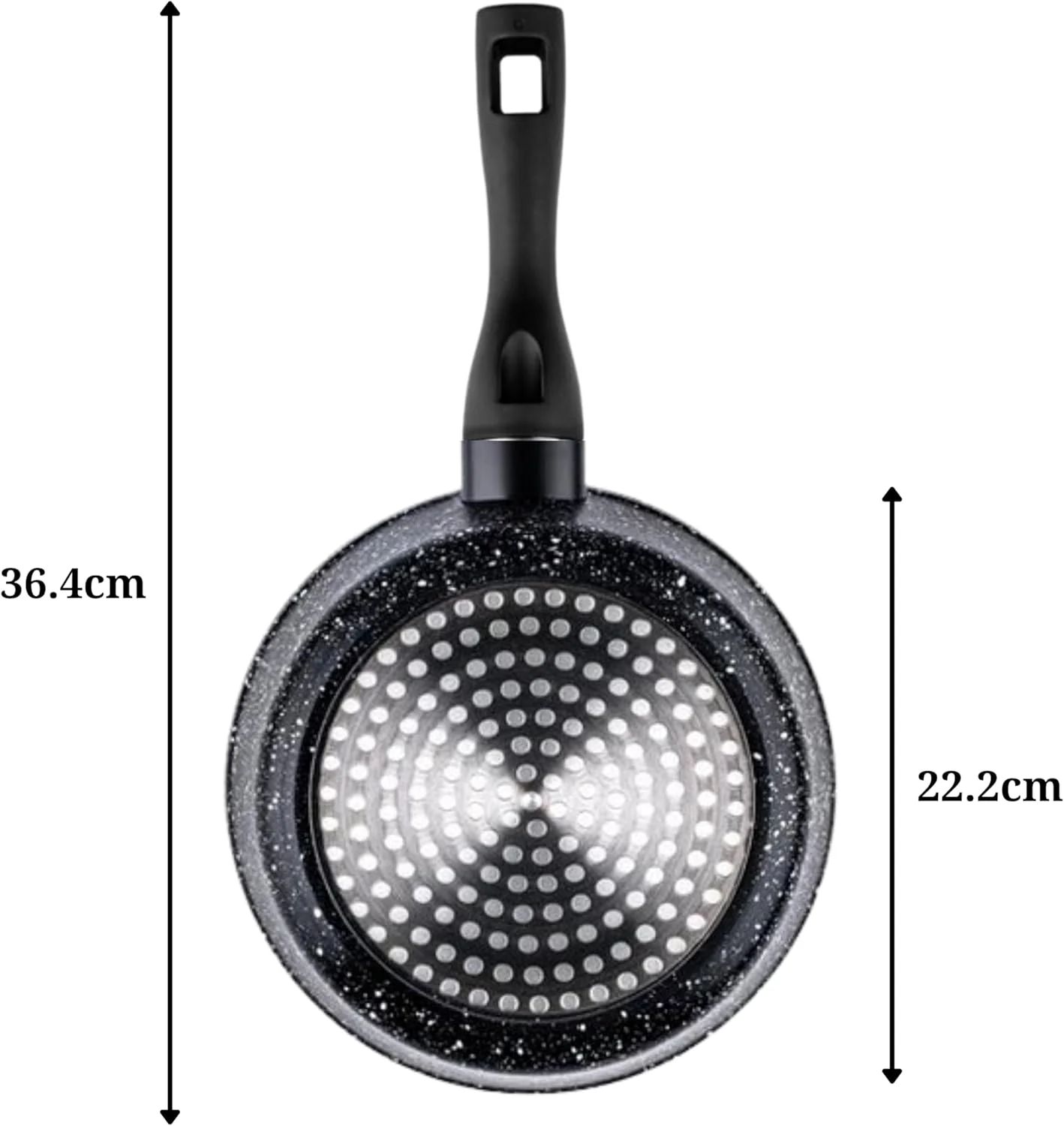 تابه سس وستینگهاوس آمریکا با درب شیشه ای 20 سانتی متر - آلومینیوم فشرده، طرح سنگ مرمر مشکی، ظروف نچسب، طراحی سبک و تابه آلومینیومی دایکاست برای پخت و پز سالم