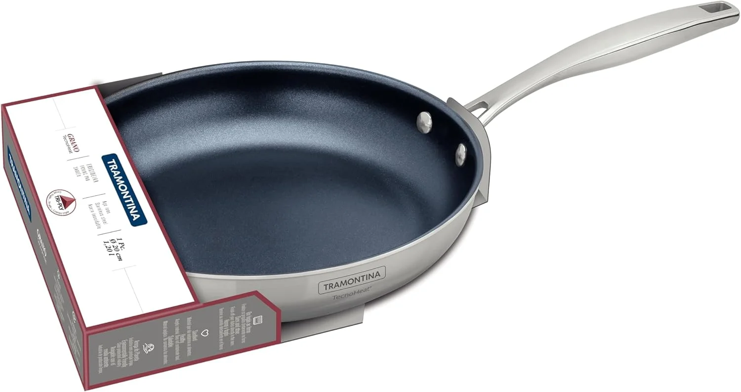 تابه استیل ترامونتینا گرانو با بدنه سه لایه و پوشش داخلی سرامیکی گرافیتی 8 اینچی مدل 62155206